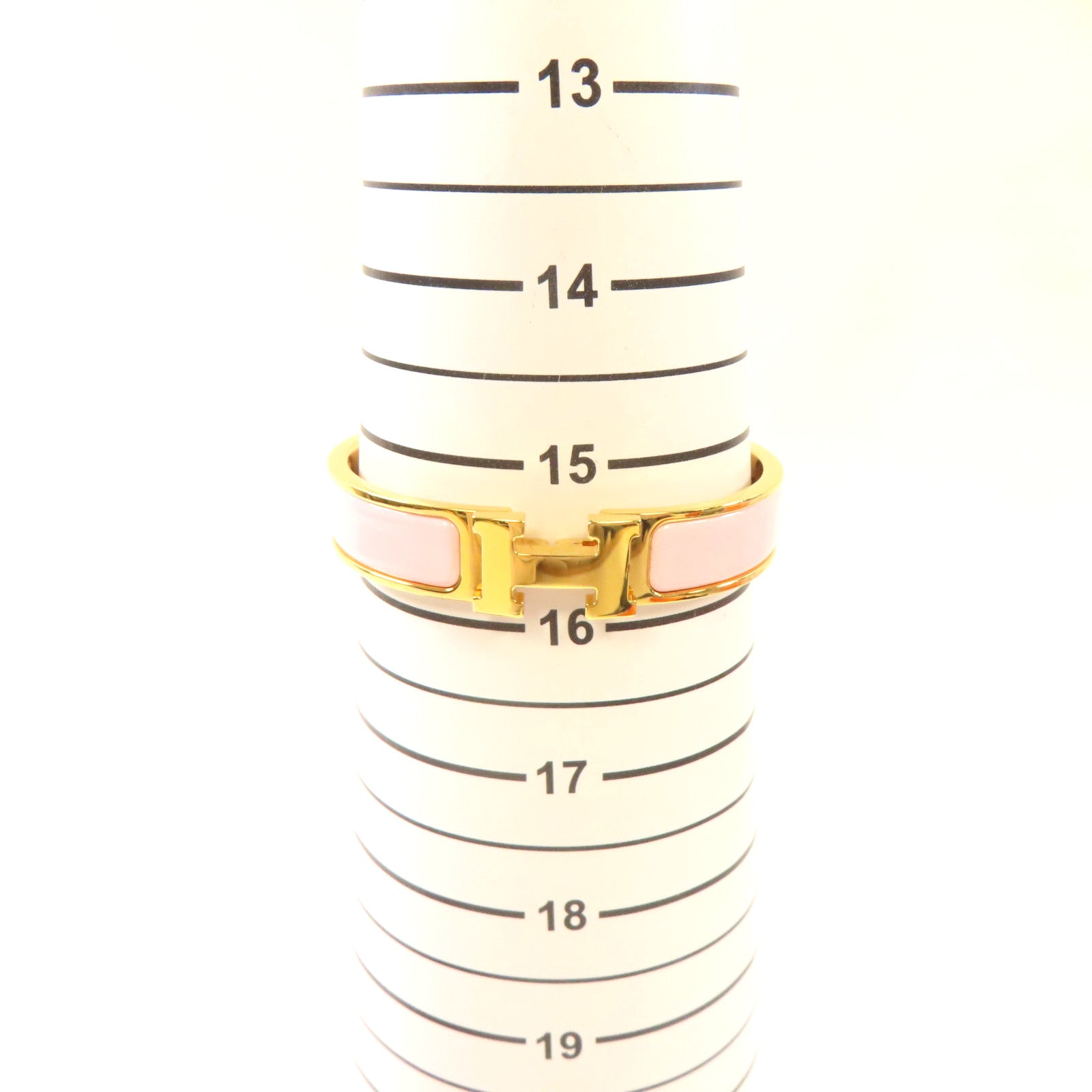 HERMES 琺瑯/金屬Clic H Bracelet金扣手鏈粉紅色/金色
