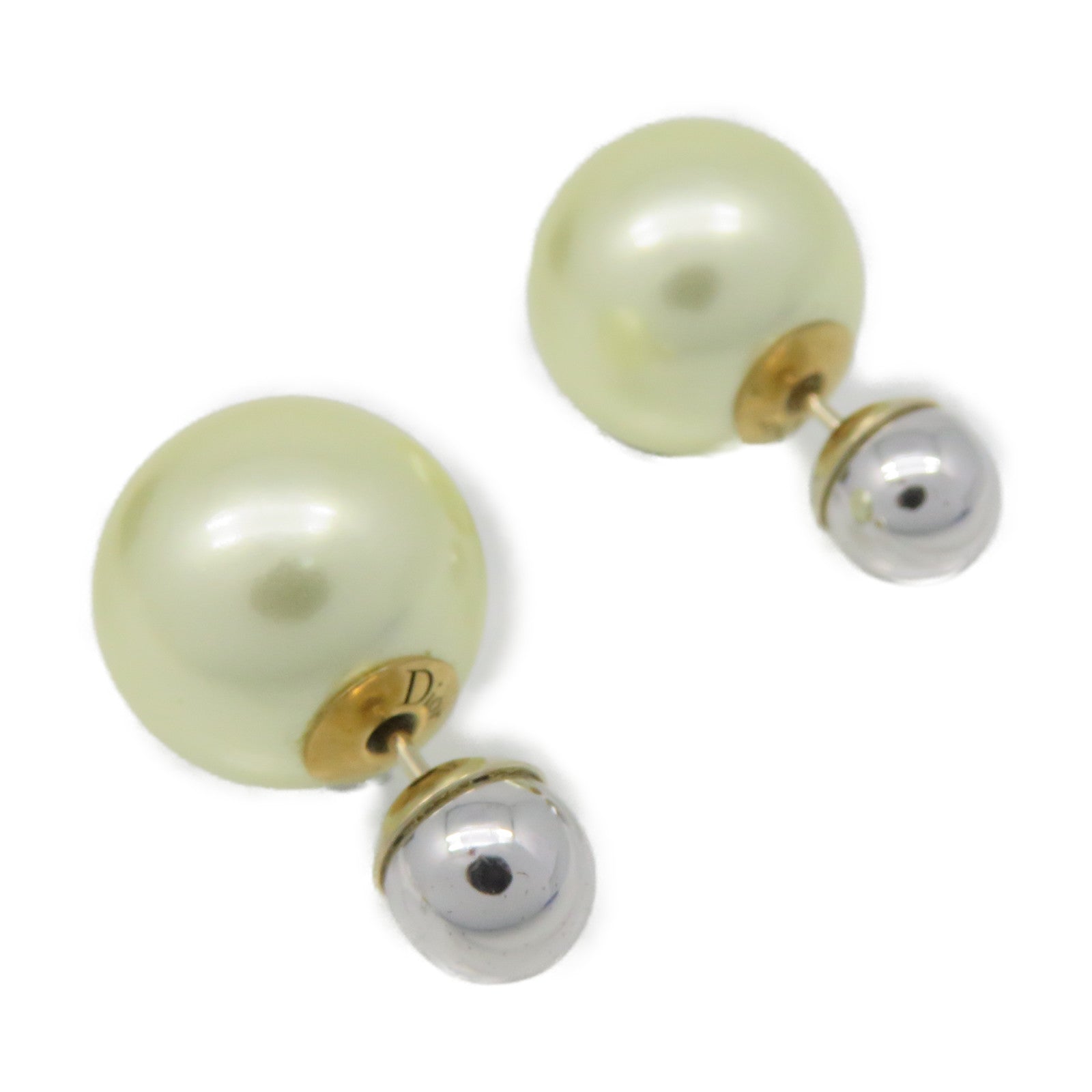 Dior Metal/Imitation Pearl Earrings Pearl/Gold
