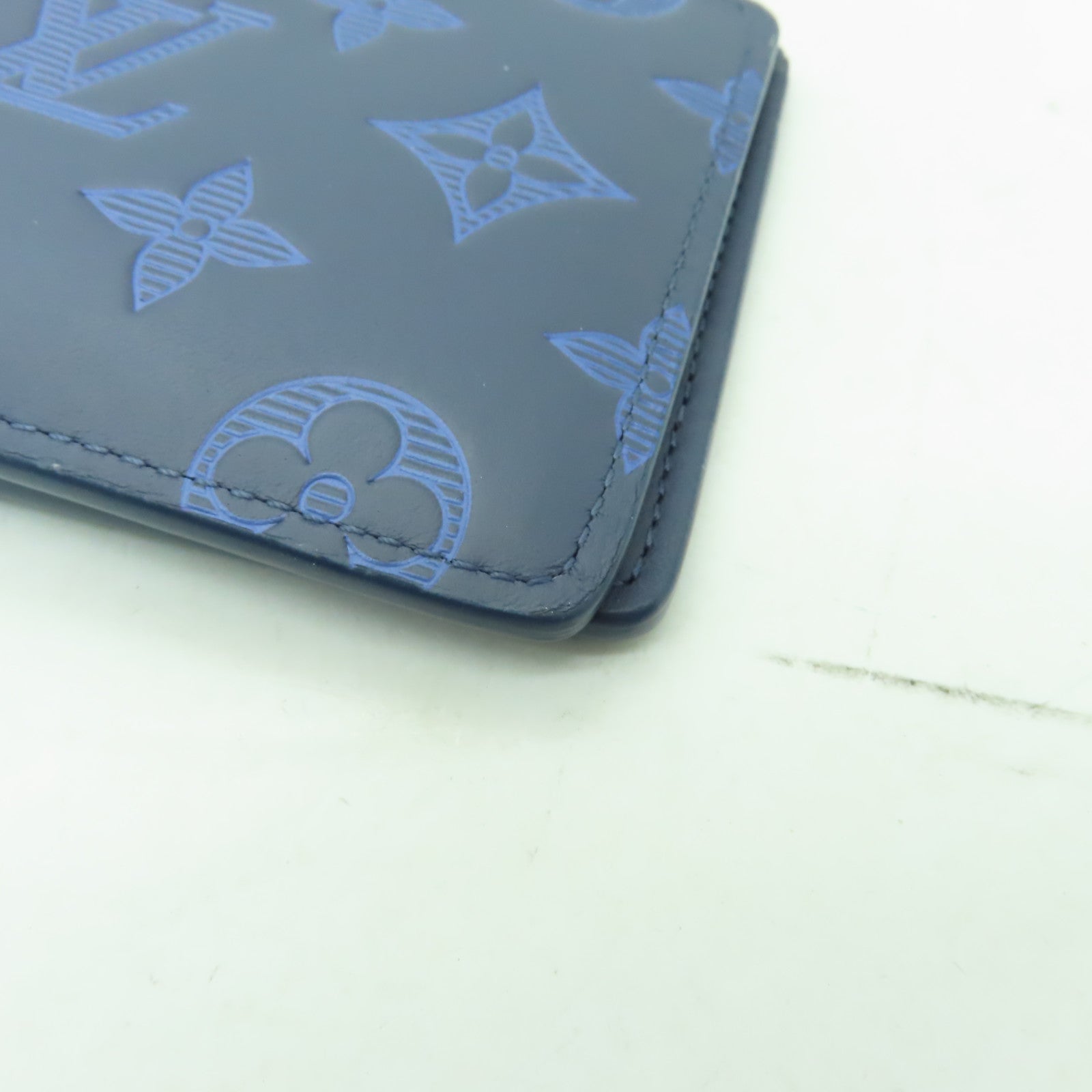 LOUIS VUITTON Monogram Shadow Multiple Wallet錢包藍色