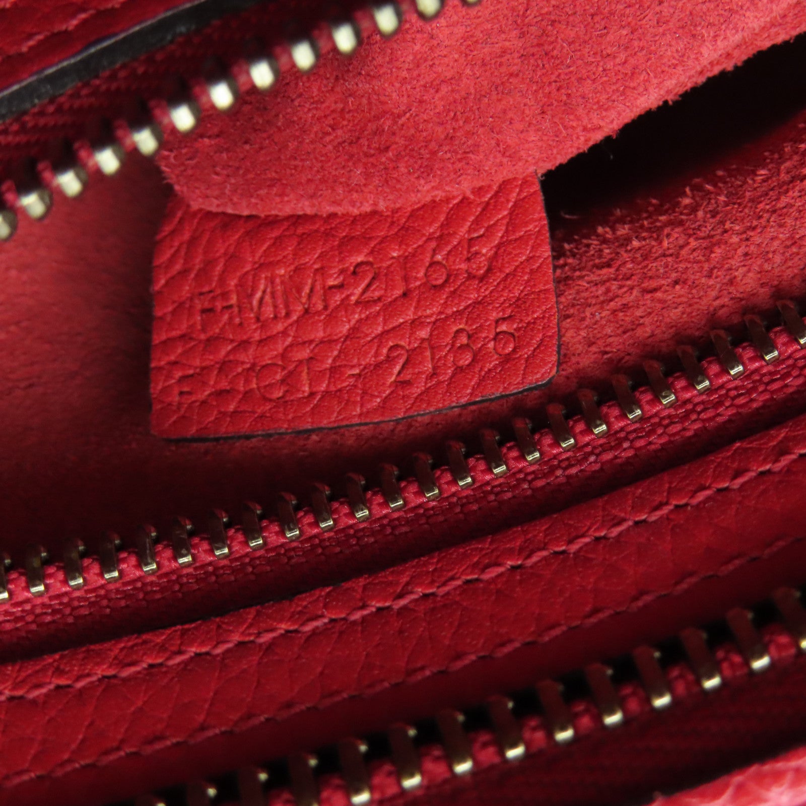 CELINE 【激減優惠】牛皮皮革Micro Luggage金扣手挽袋紅色