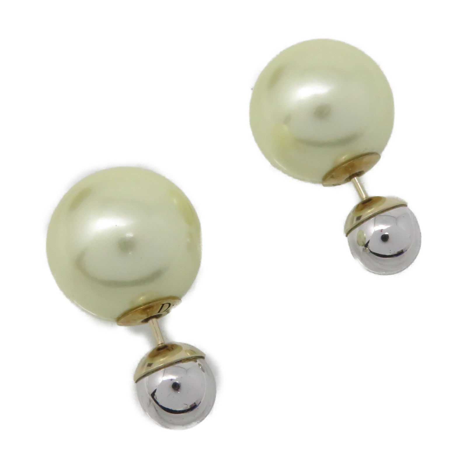 Dior Metal/Imitation Pearl Earrings Pearl/Gold