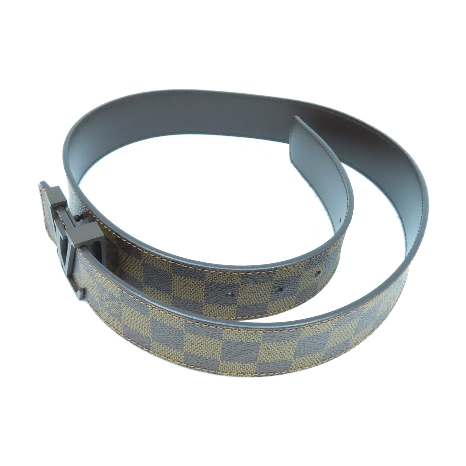 LOUIS VUITTON Damier Belt 85CM皮帶棕色
