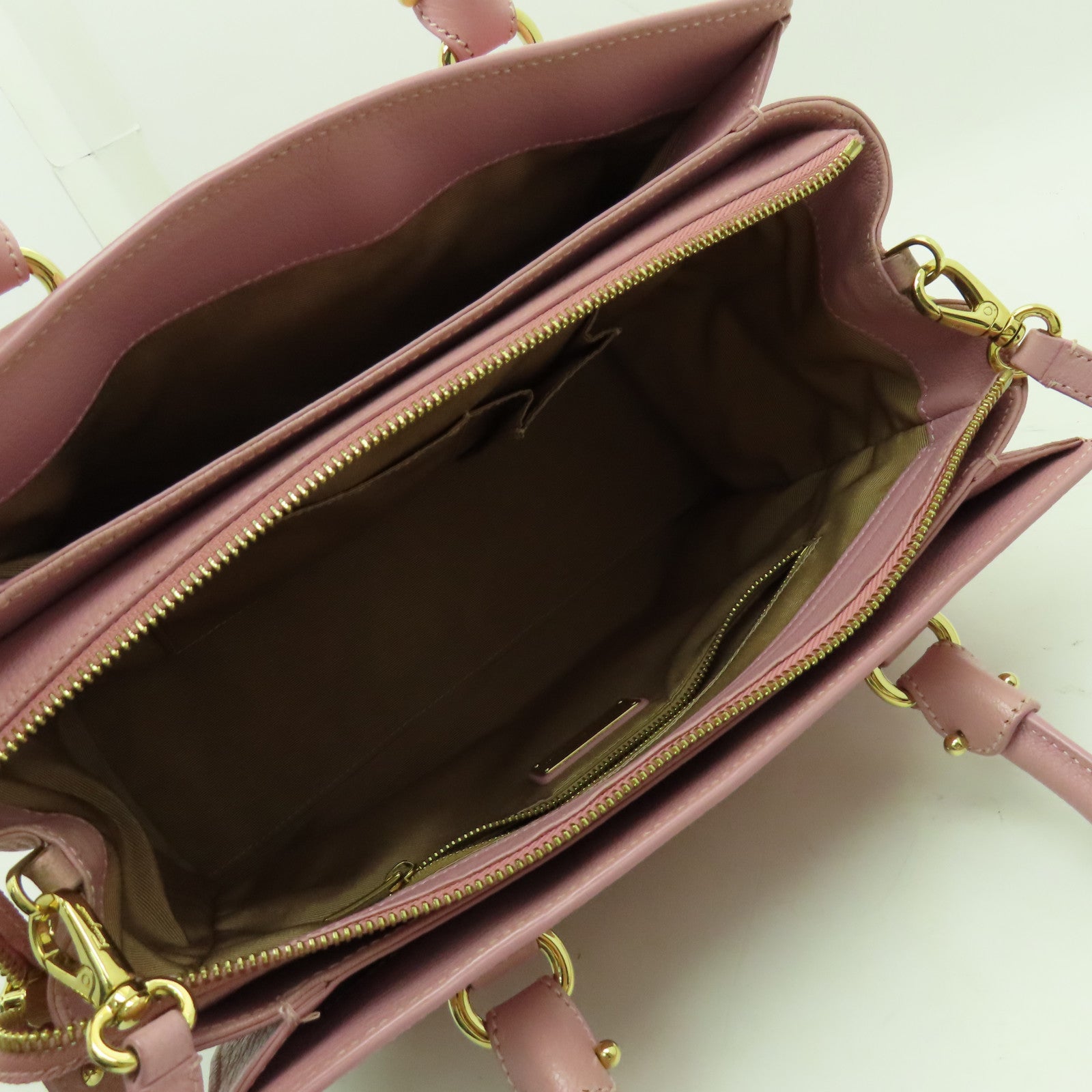 Salvatore Ferragamo 牛皮皮革2 Way Shoulder金扣手挽肩背兩用袋粉紅色