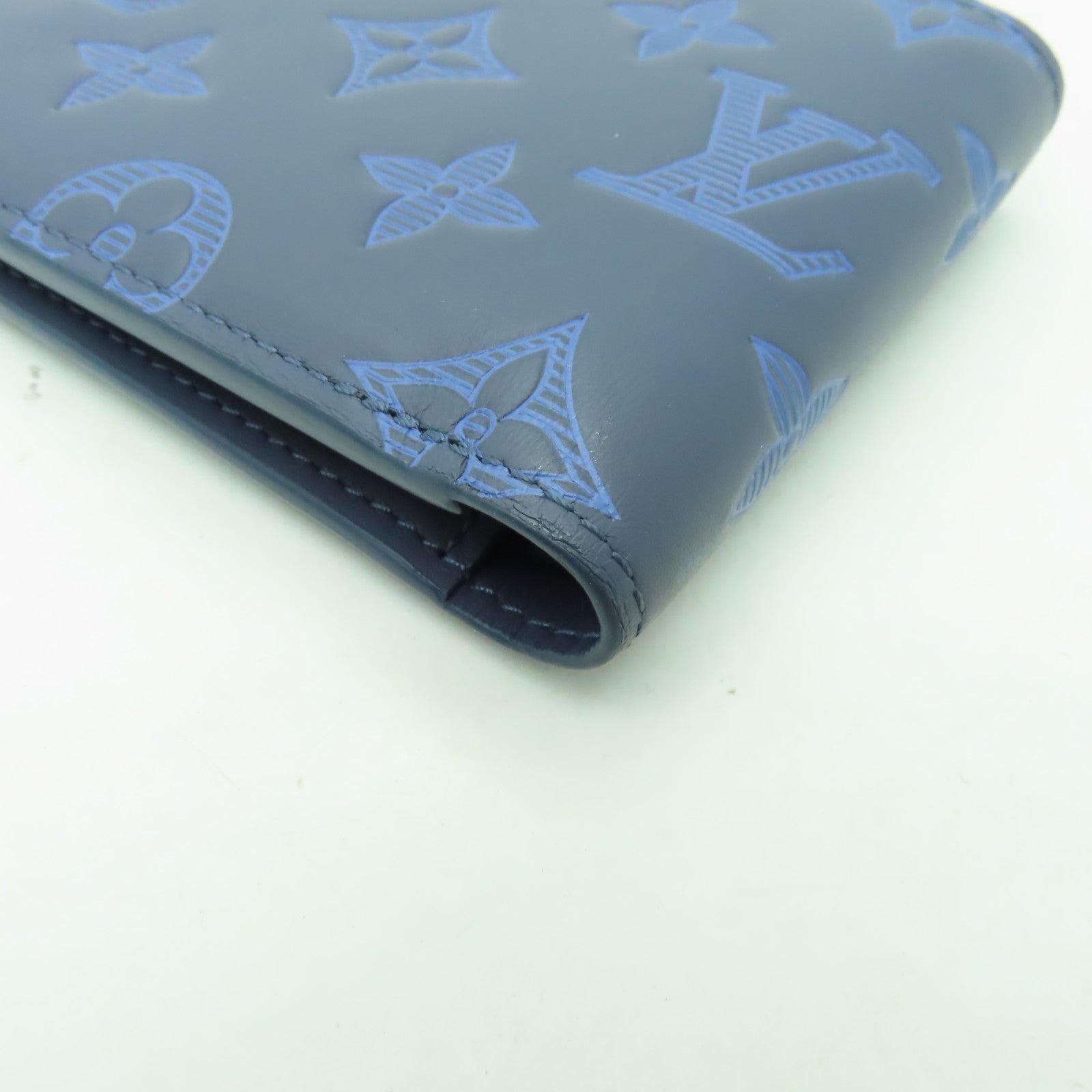 LOUIS VUITTON Monogram Shadow Multiple Wallet錢包藍色
