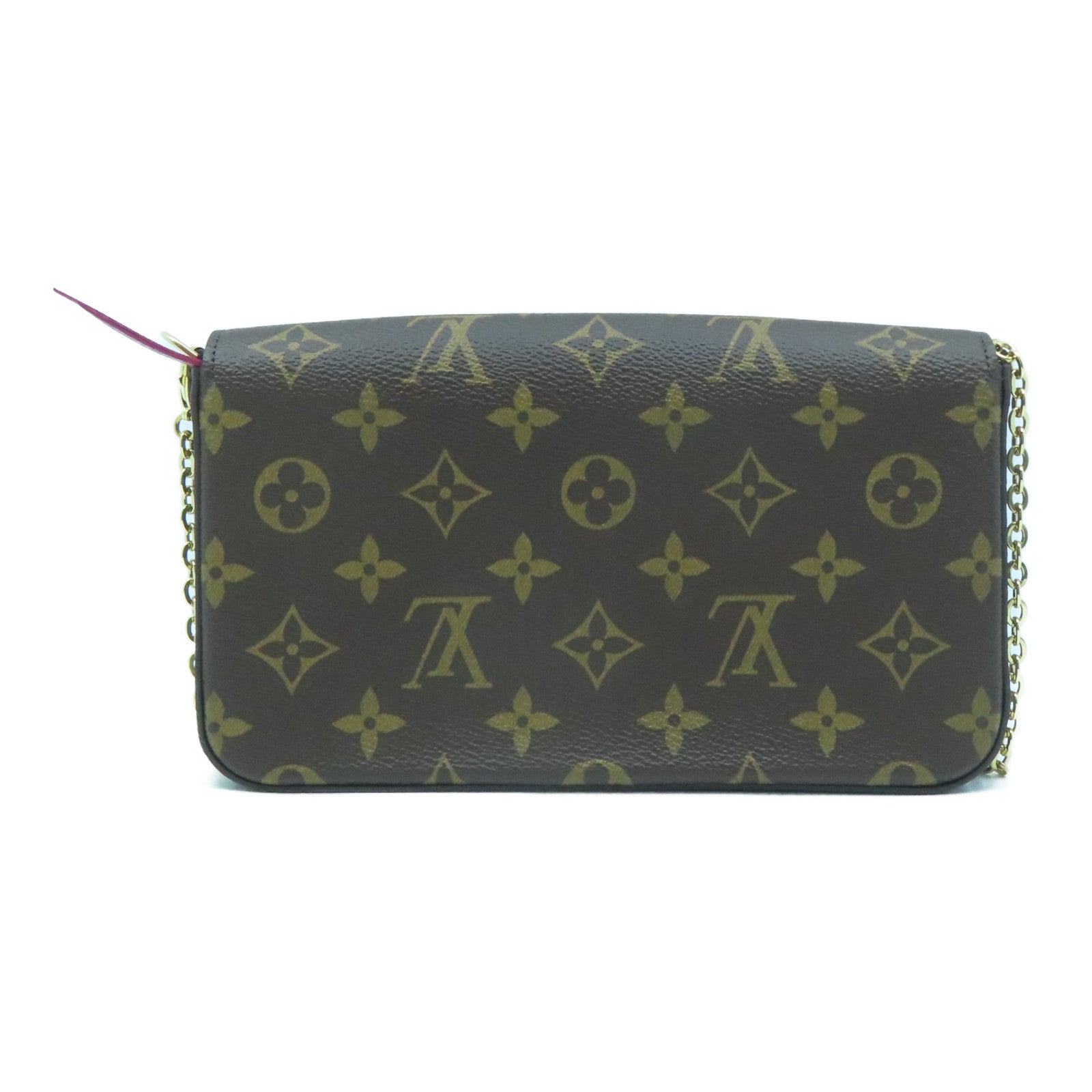 LOUIS VUITTON Monogram Pochette Felicie金扣鏈帶肩背袋啡色
