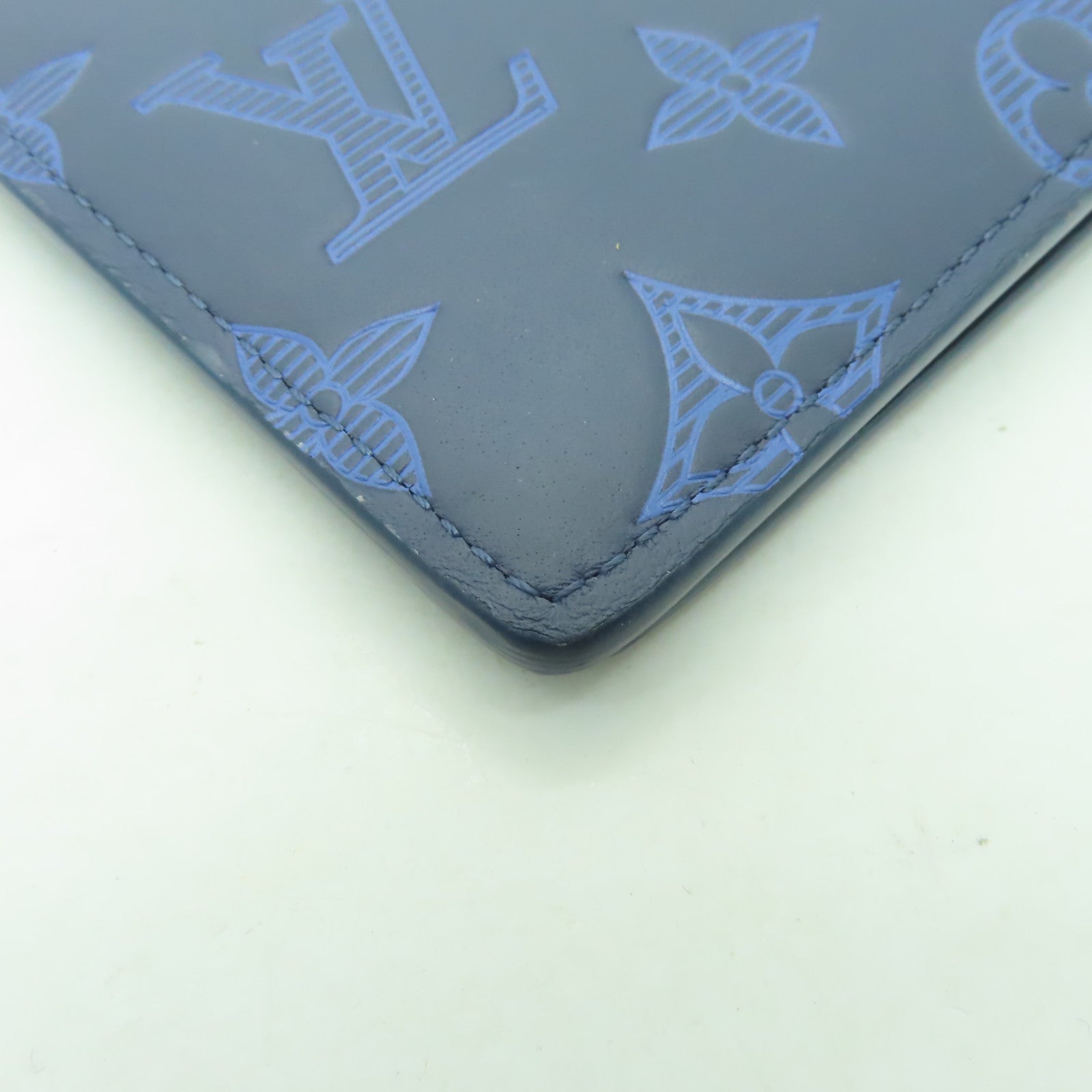 LOUIS VUITTON Monogram Shadow Multiple Wallet錢包藍色