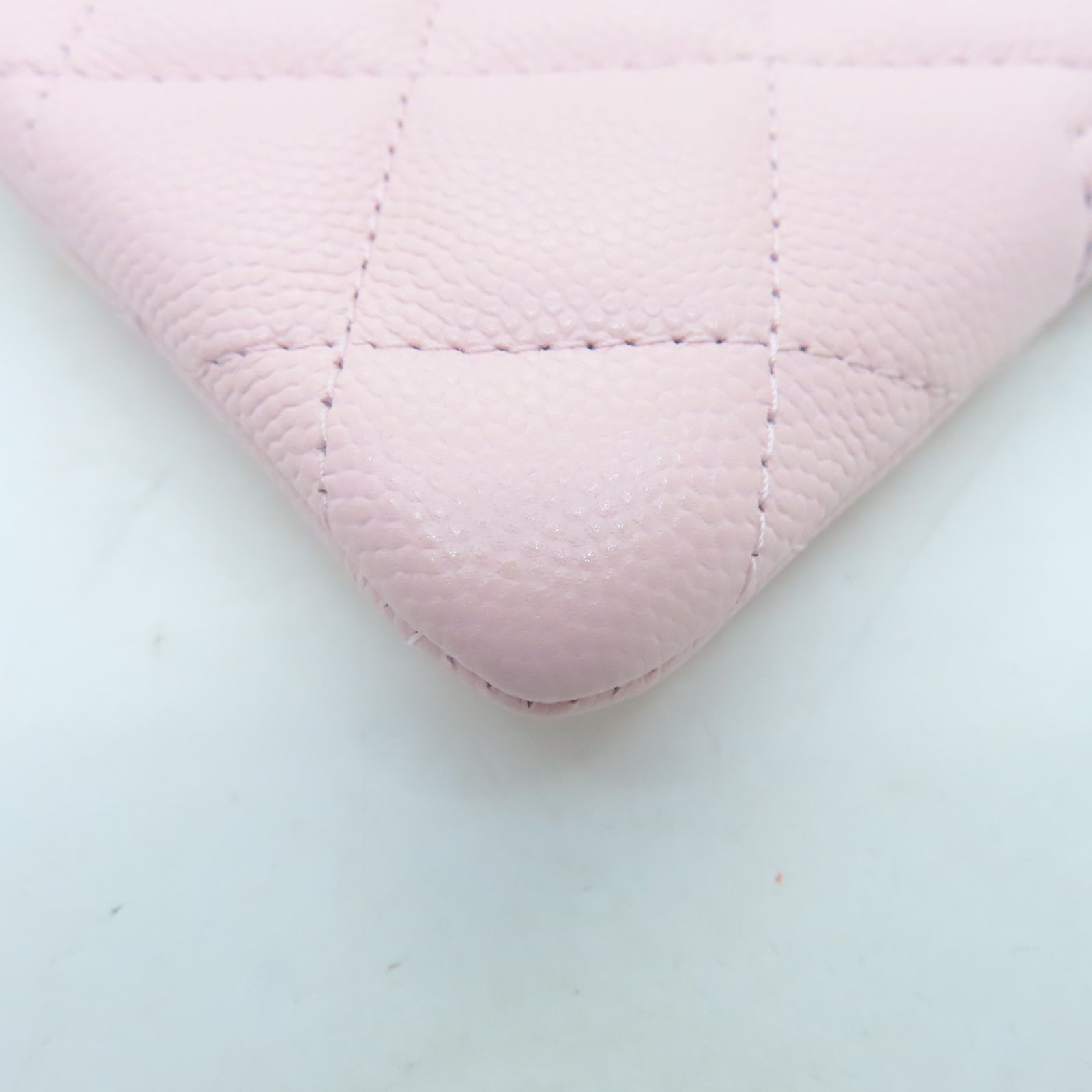 CHANEL 菱格Caviar皮革Card Case金扣卡片套粉紅色