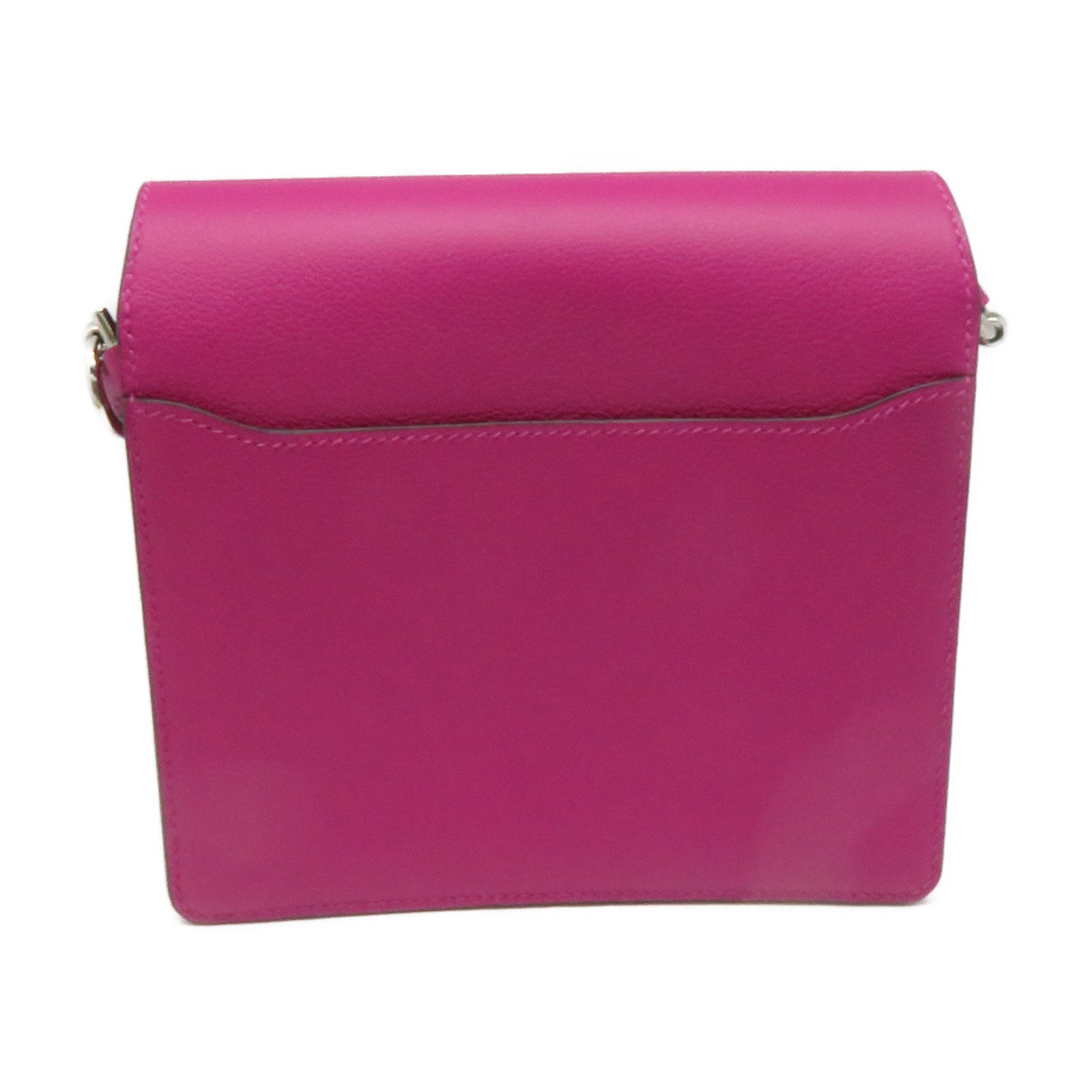 HERMES Evercolor皮革Mini Roulis Shoulder Bag银扣肩背袋Rose Purple紫色