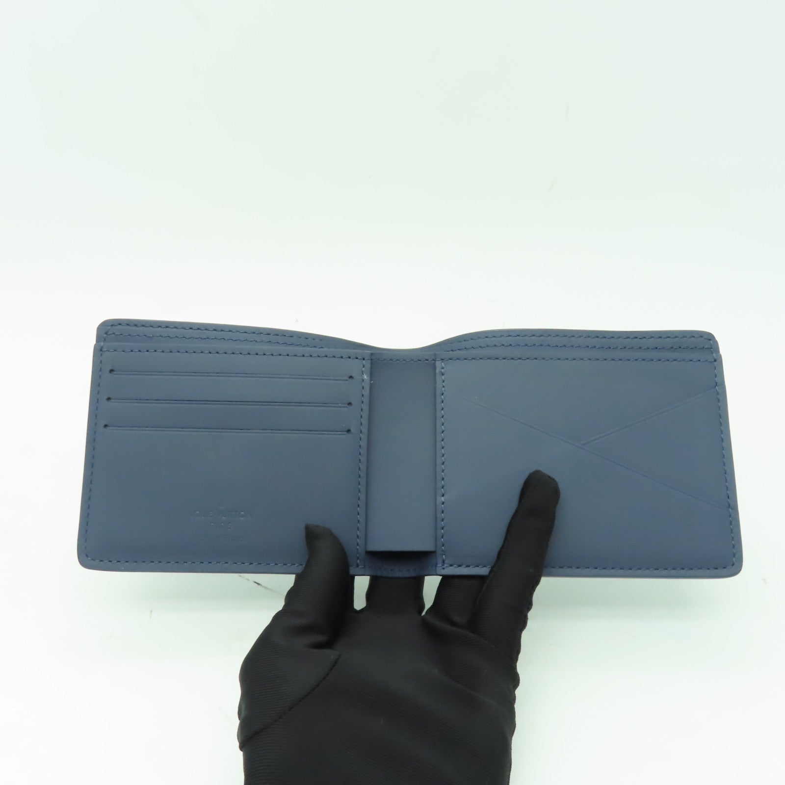 LOUIS VUITTON Monogram Shadow Multiple Wallet錢包藍色