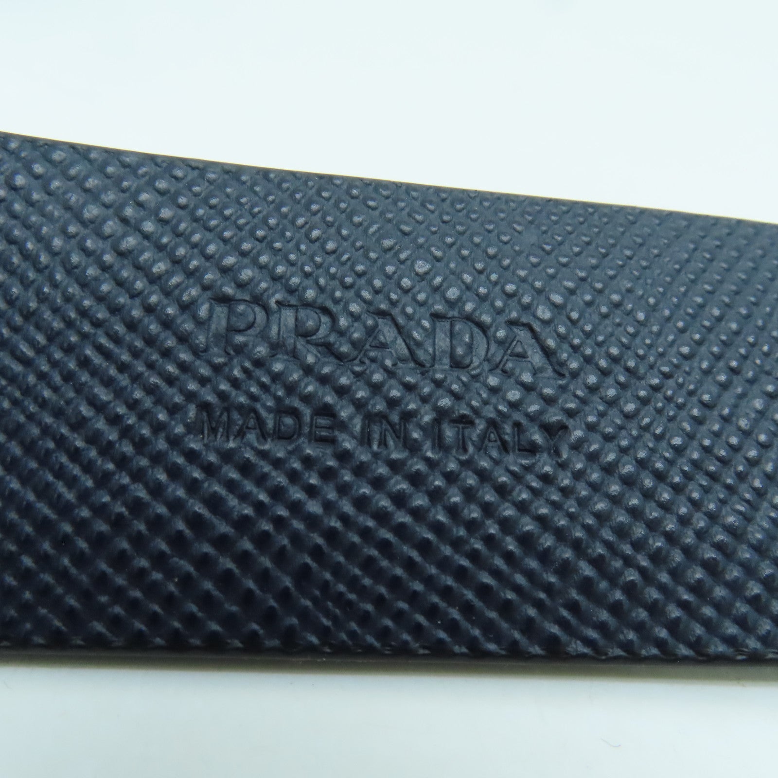 PRADA 皮革Belt银扣皮带蓝色/灰色