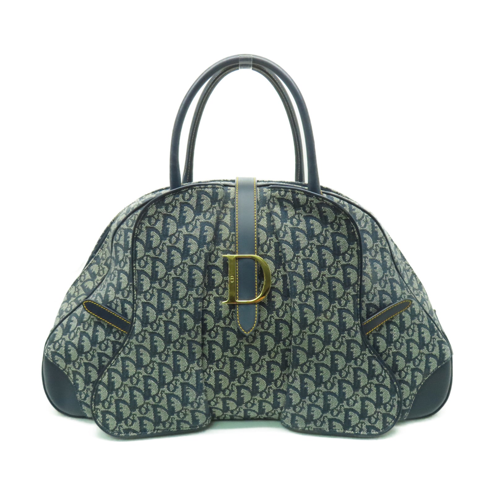 Dior 帆布Vintage Handbag金扣旅行袋藍色