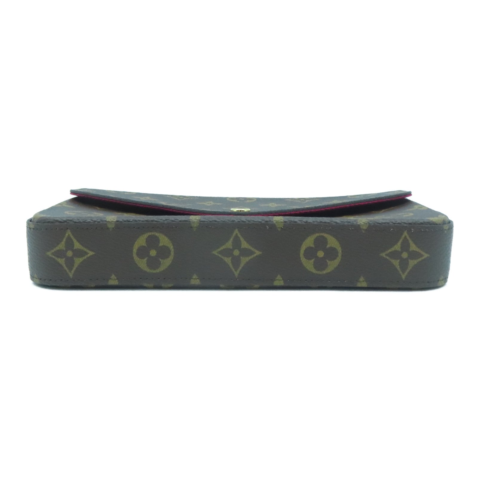 LOUIS VUITTON Monogram Pochette Felicie金扣鏈帶肩背袋啡色