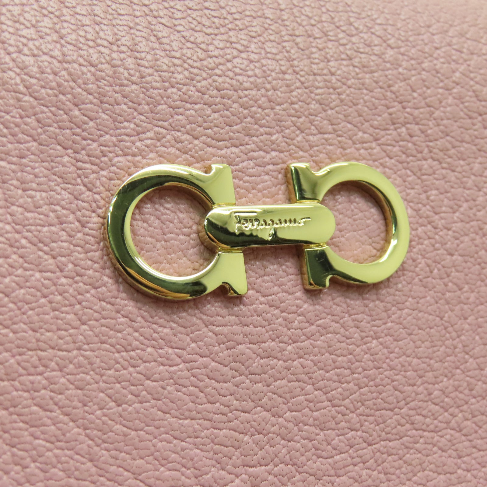 Salvatore Ferragamo 牛皮皮革2 Way Shoulder金扣手挽肩背兩用袋粉紅色