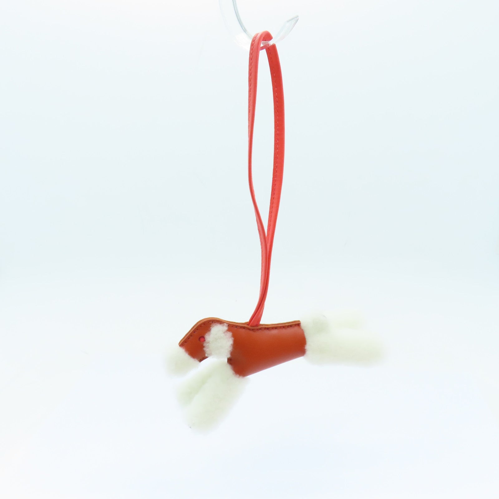 HERMES Swift皮革Buddy Snearling Charm挂饰啡色/粉红色