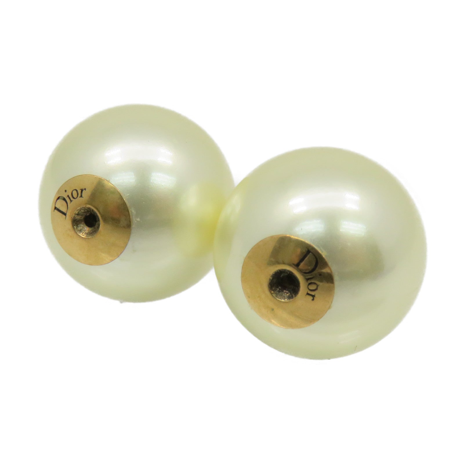 Dior Metal/Imitation Pearl Earrings Pearl/Gold