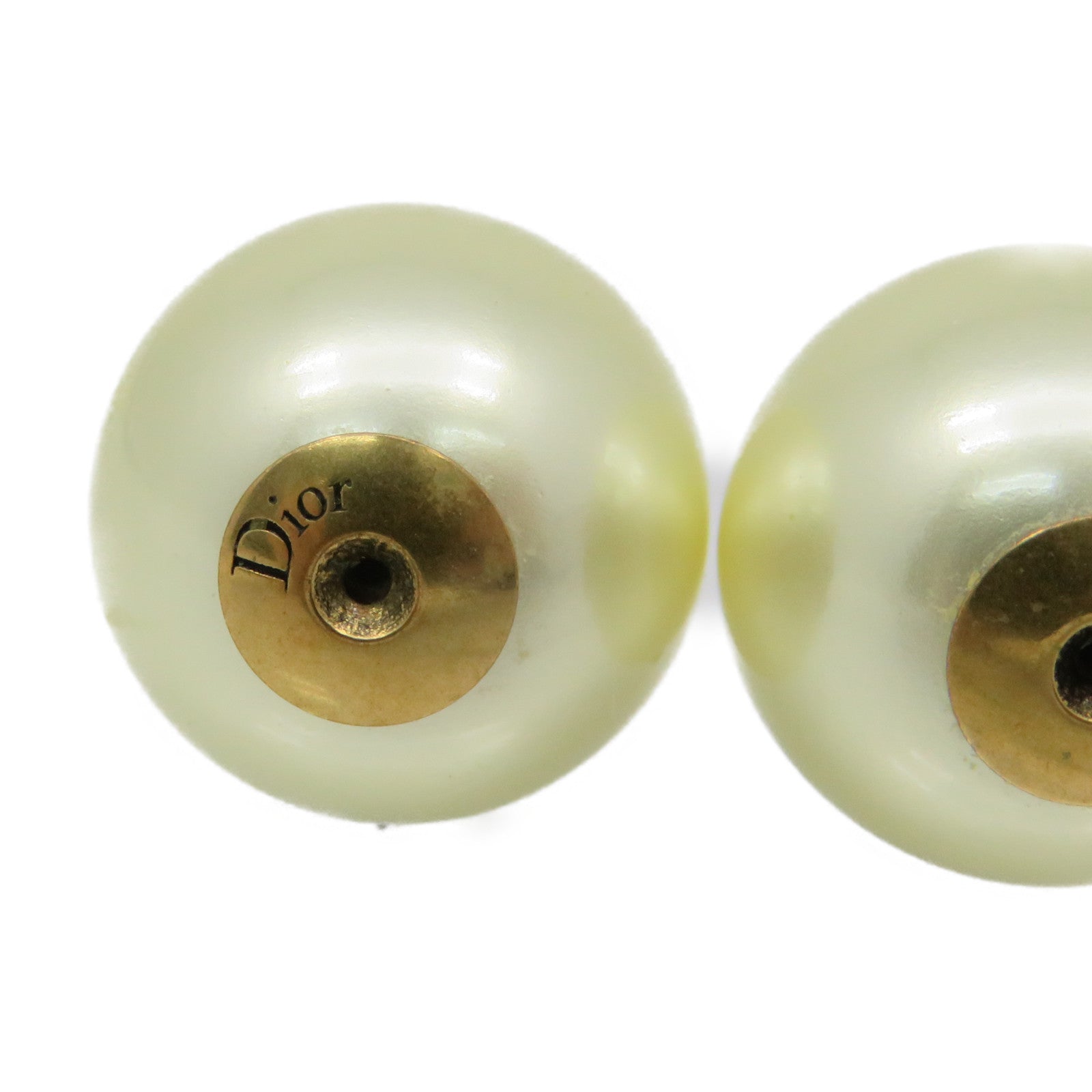 Dior Metal/Imitation Pearl Earrings Pearl/Gold