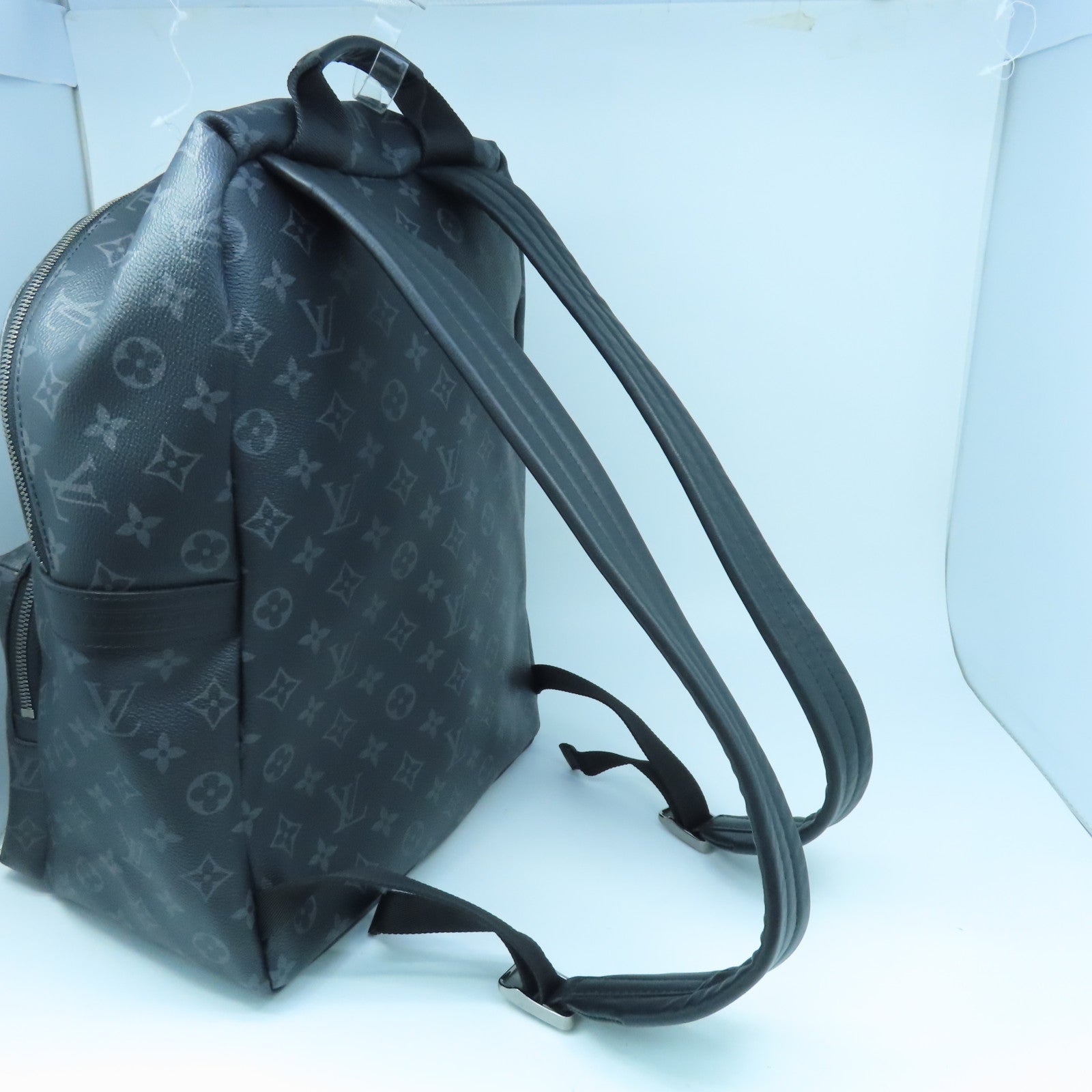 LOUIS VUITTON Mongram Eclipse Discovery PM Silver Buckle Backpack