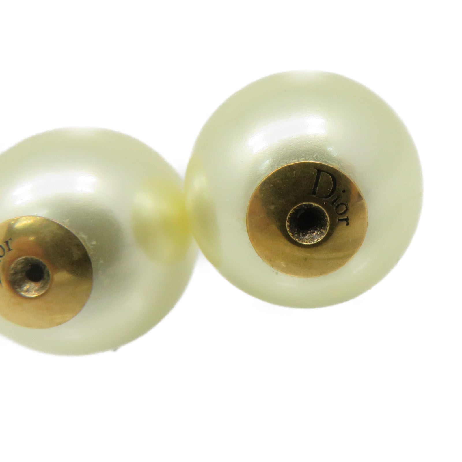 Dior Metal/Imitation Pearl Earrings Pearl/Gold