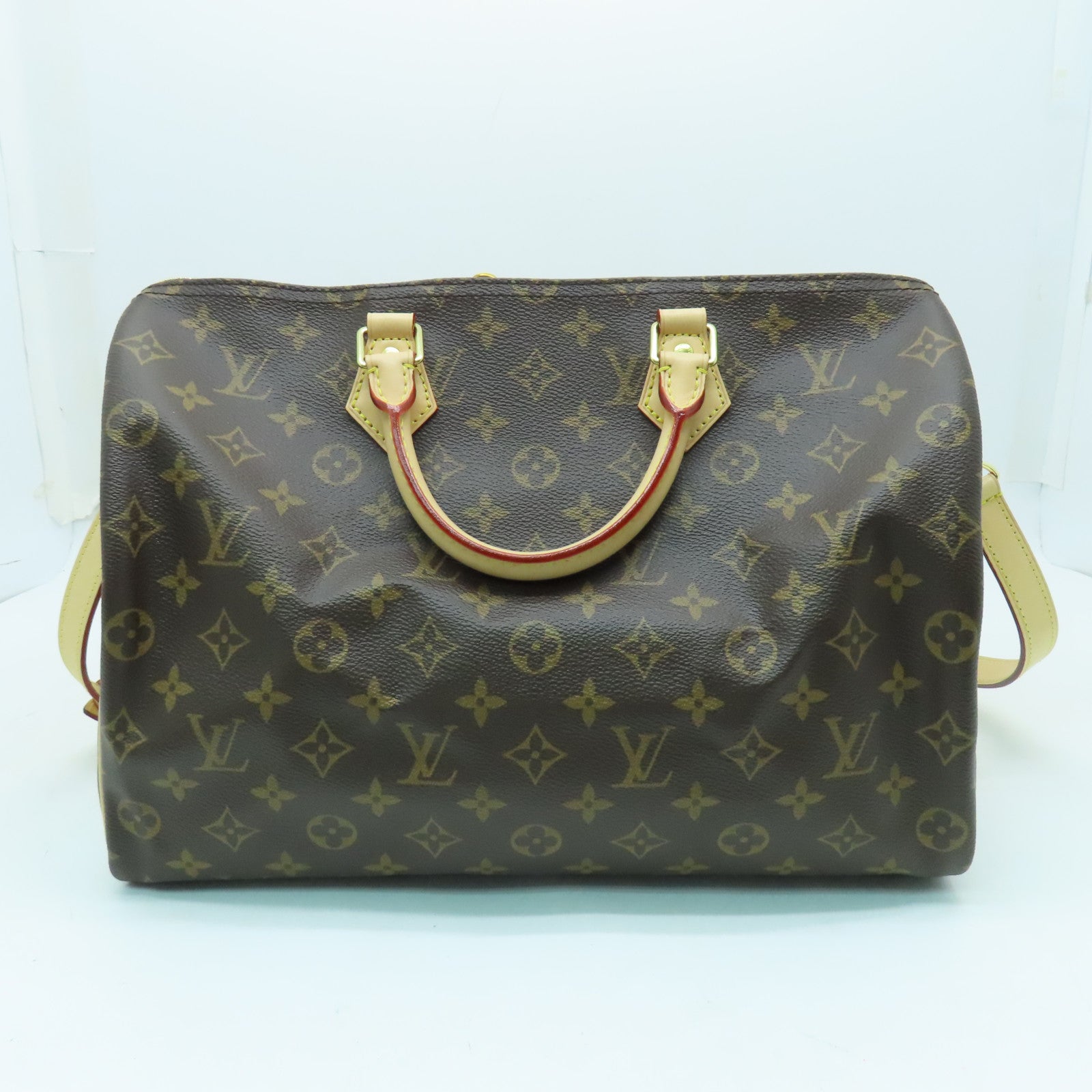 LOUIS VUITTON Monogram Speedy Bandouliere 35金扣手挽袋啡色