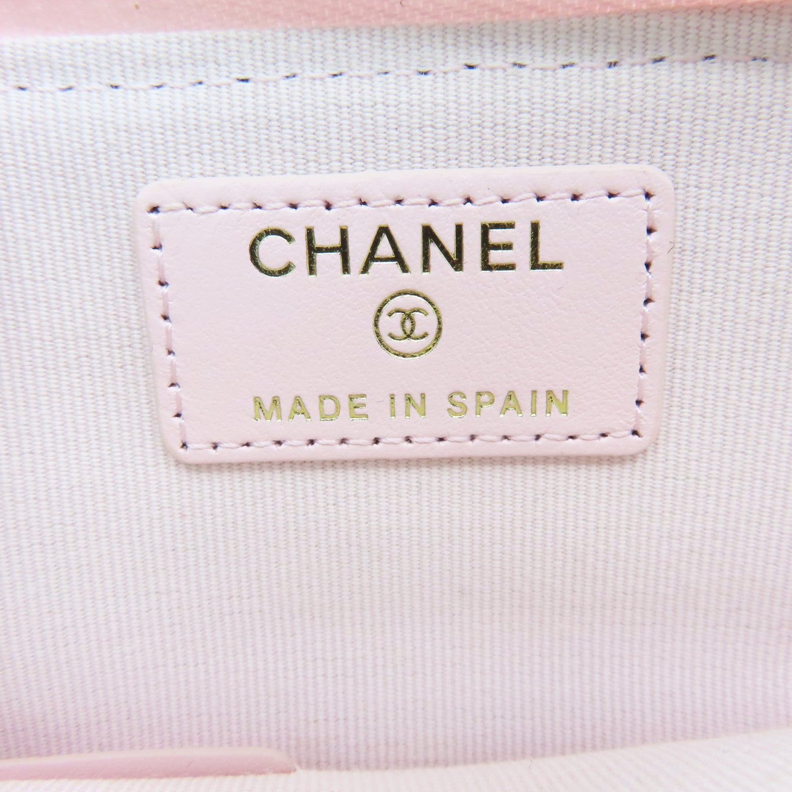 CHANEL 菱格Caviar皮革Card Case金扣卡片套粉紅色