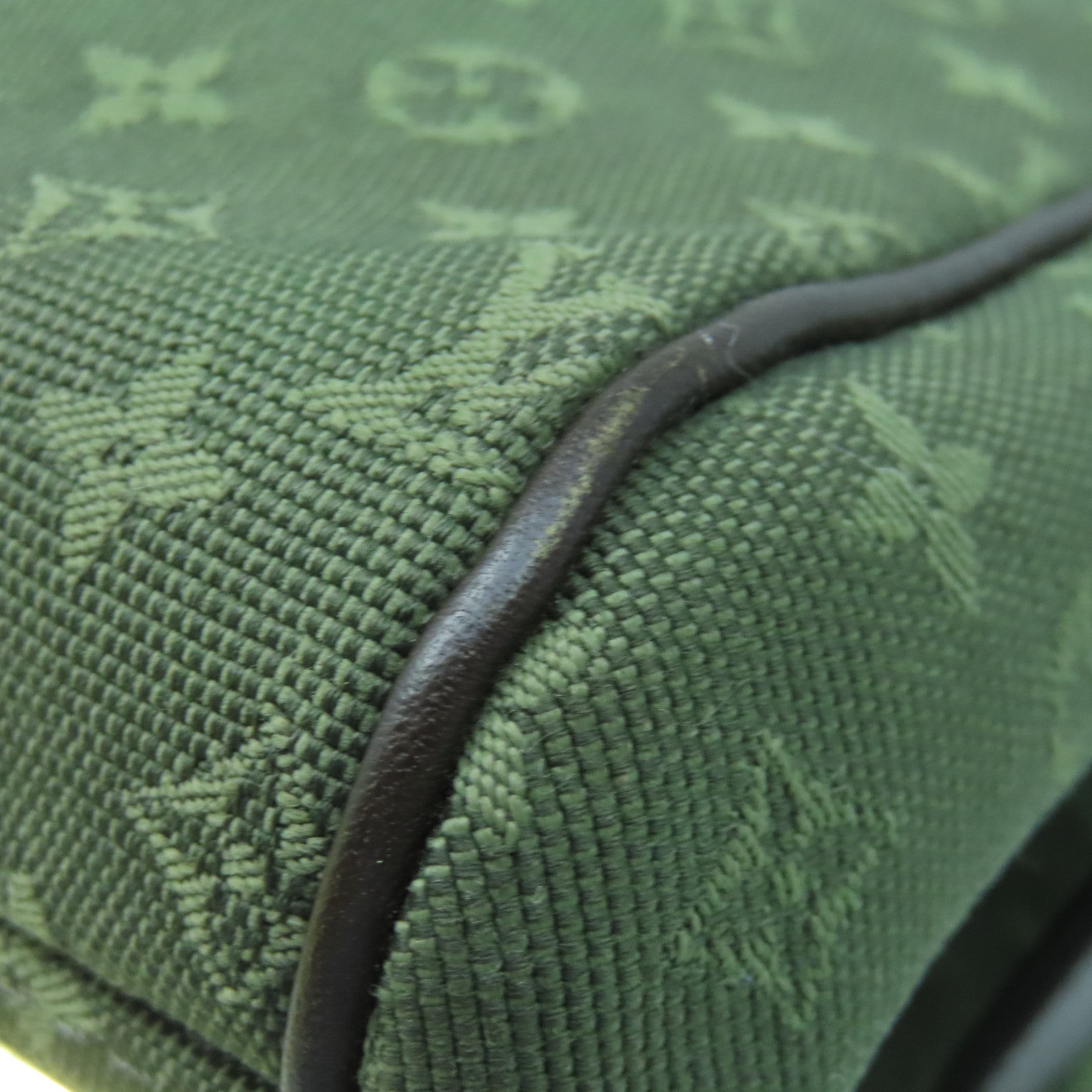 LOUIS VUITTON Monogram Mini Lin Josephine PM gold buckle handle bag green