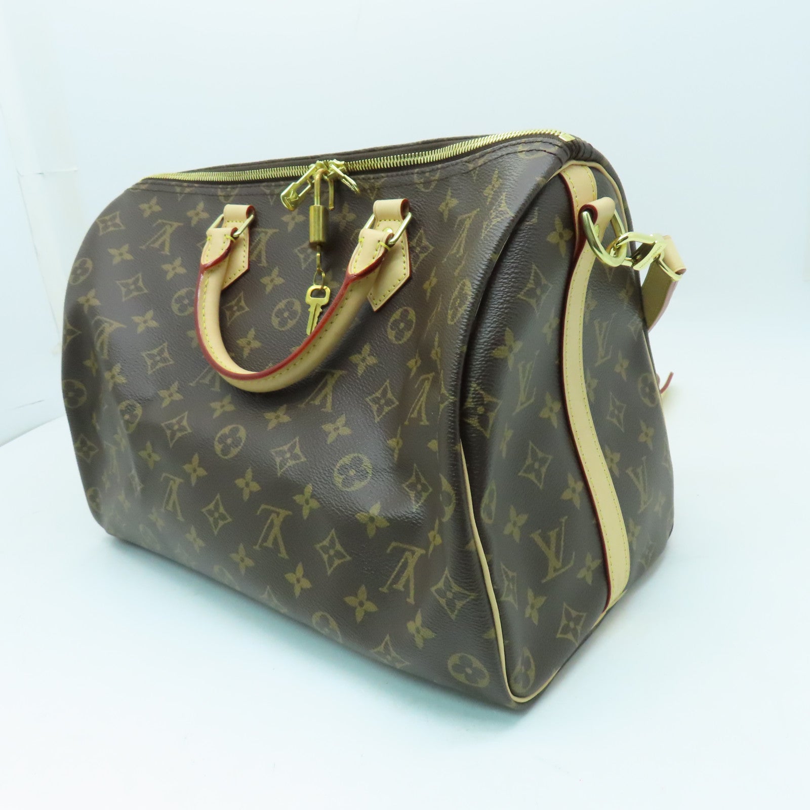 LOUIS VUITTON Monogram Speedy Bandouliere 35金扣手挽袋啡色
