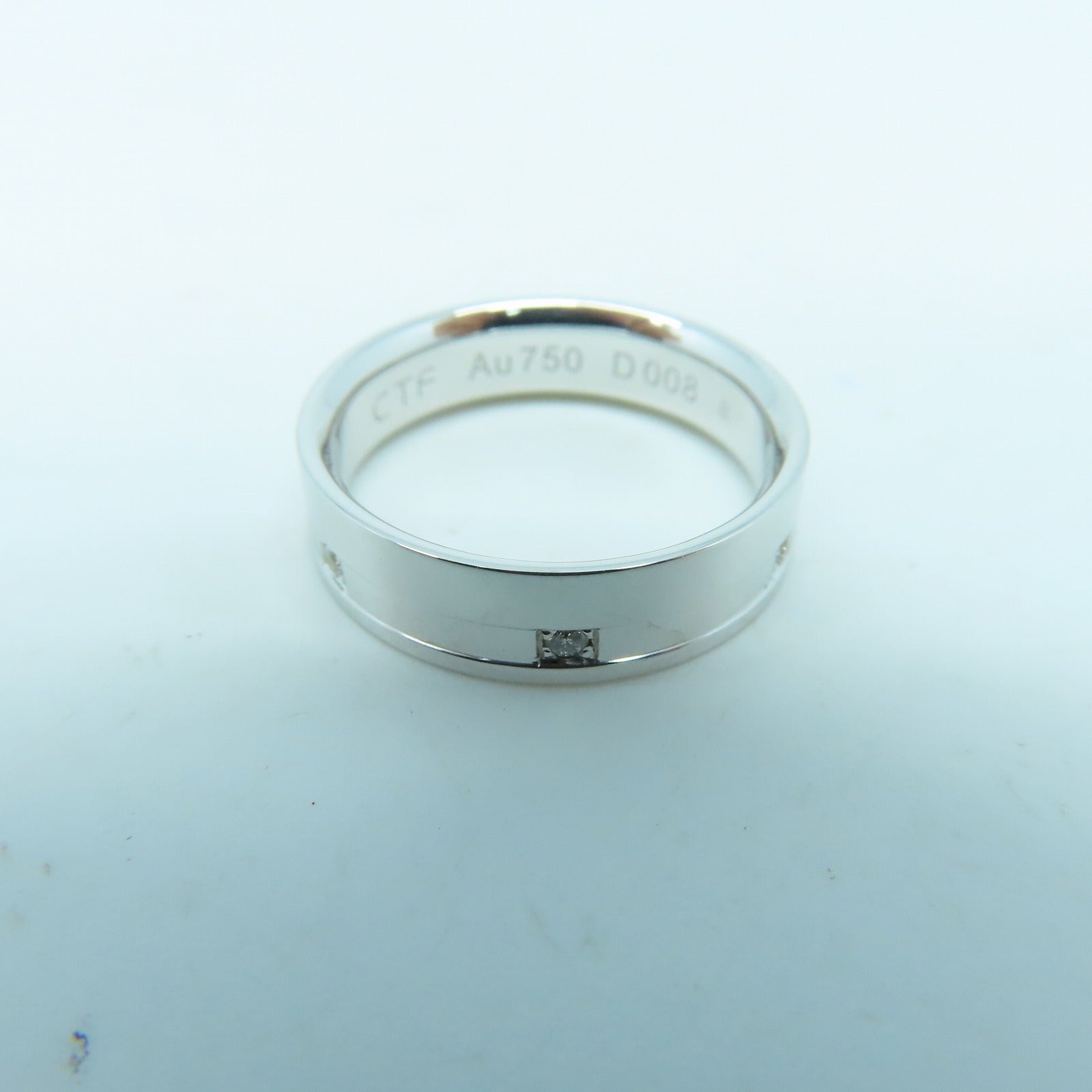 JEWELRY 18K White Gold Diamond Ring0.08ct Diamond Ring US#5.5