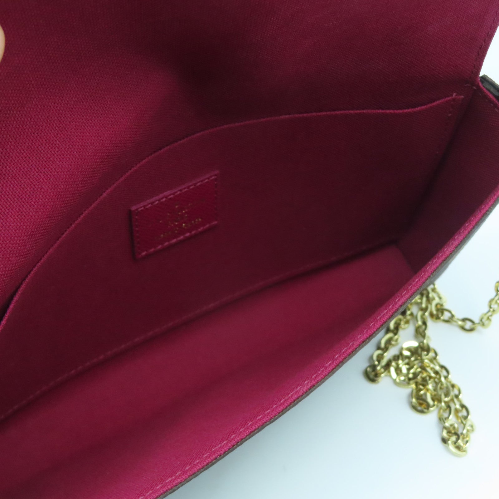 LOUIS VUITTON Monogram Pochette Felicie金扣鏈帶肩背袋啡色