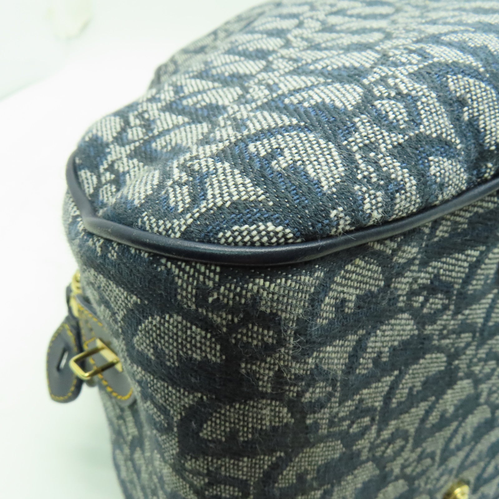 Dior 帆布Vintage Handbag金扣旅行袋藍色