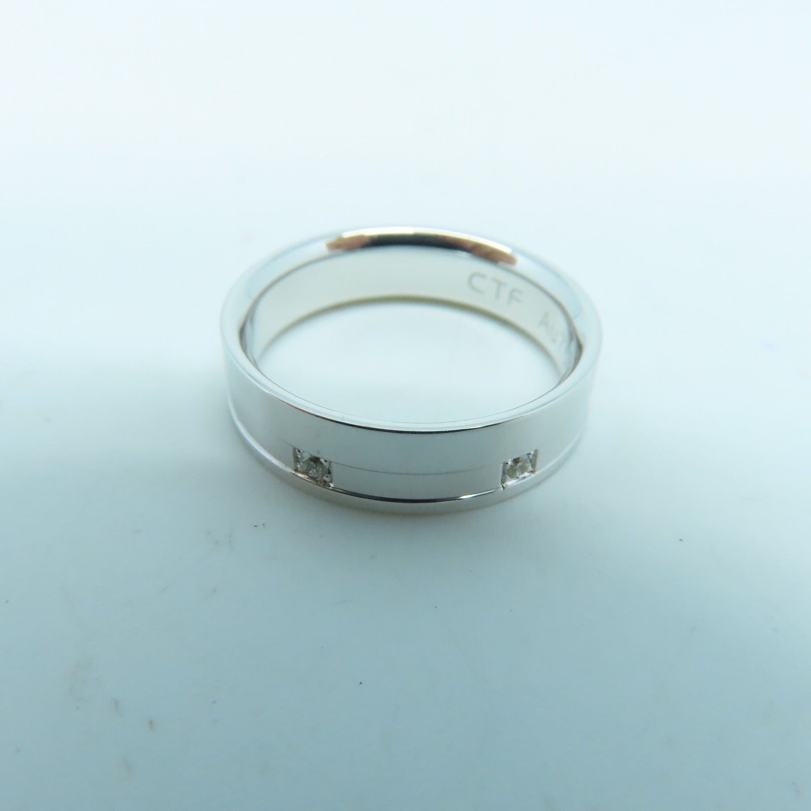JEWELRY 18K White Gold Diamond Ring0.08ct Diamond Ring US#5.5