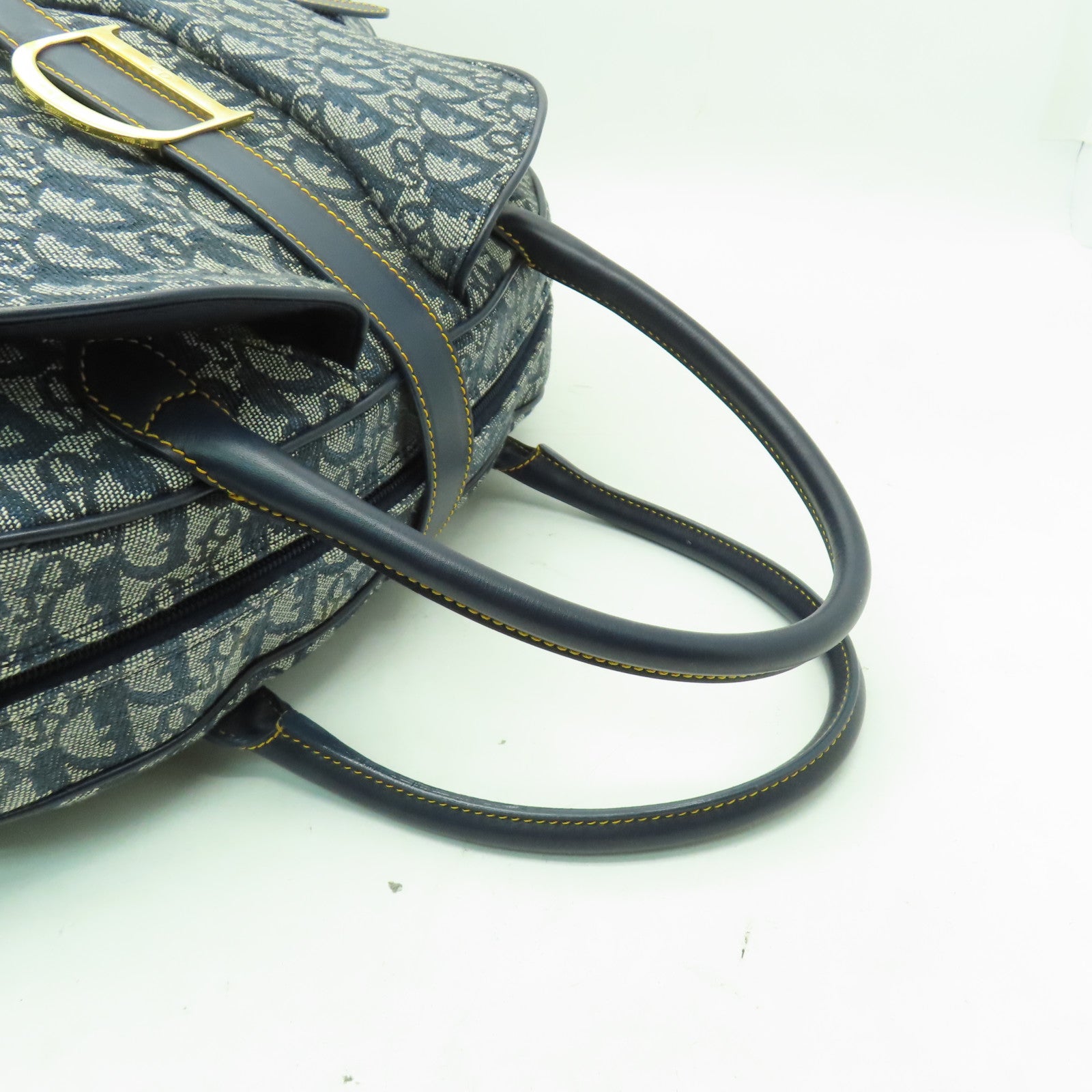 Dior 帆布Vintage Handbag金扣旅行袋藍色