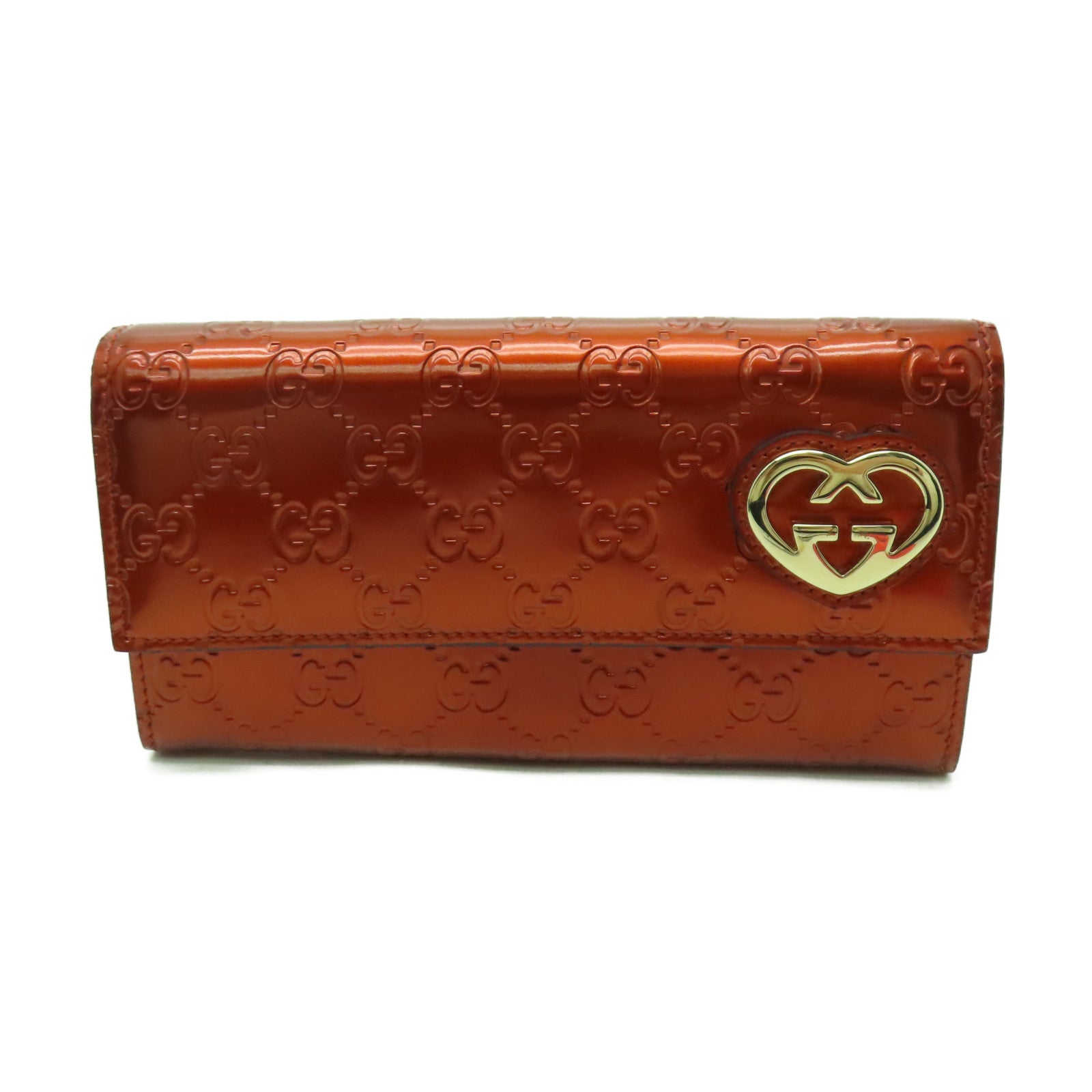 GUCCI 【激減優惠】漆皮皮革Long Wallet長錢包橙色