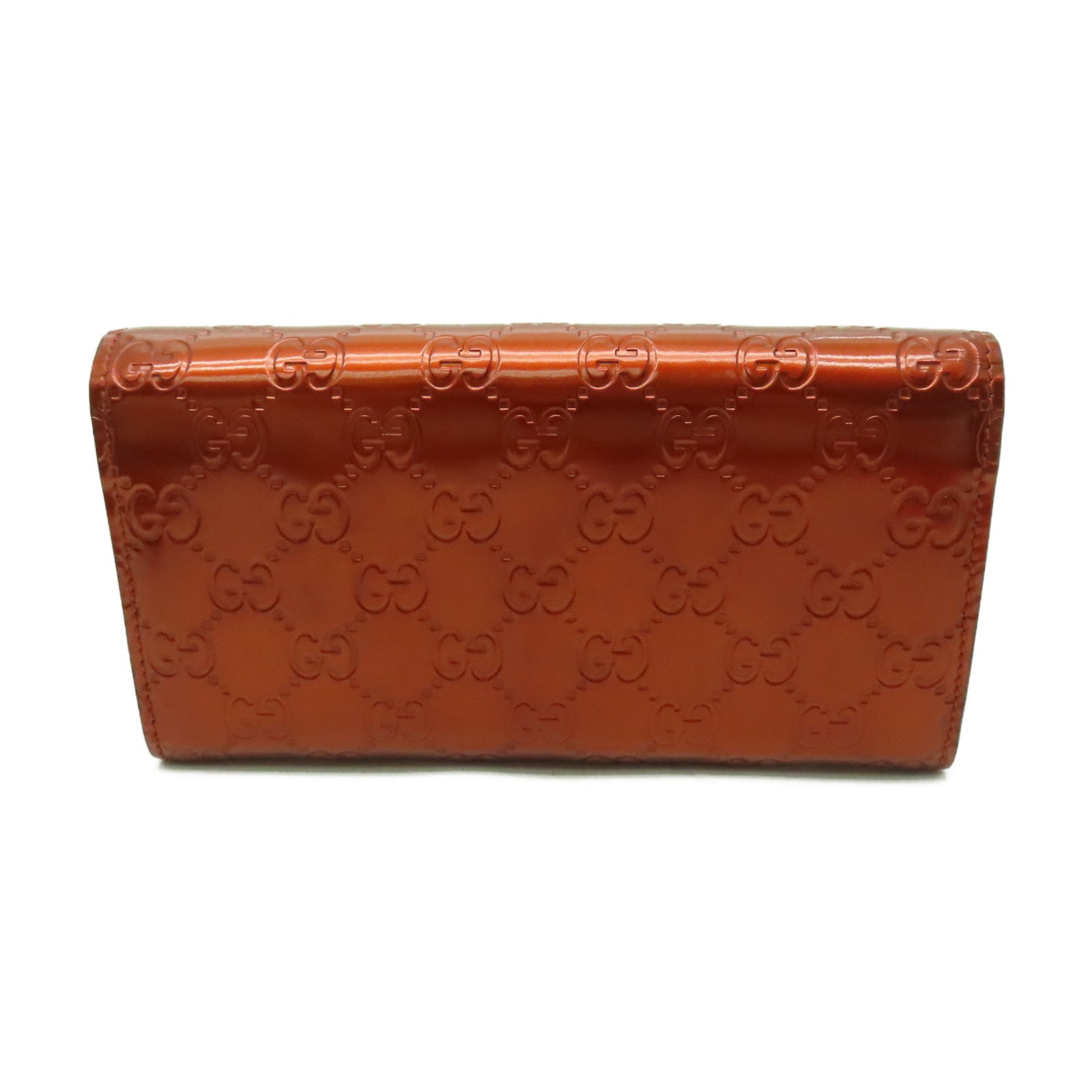 GUCCI 【激減優惠】漆皮皮革Long Wallet長錢包橙色
