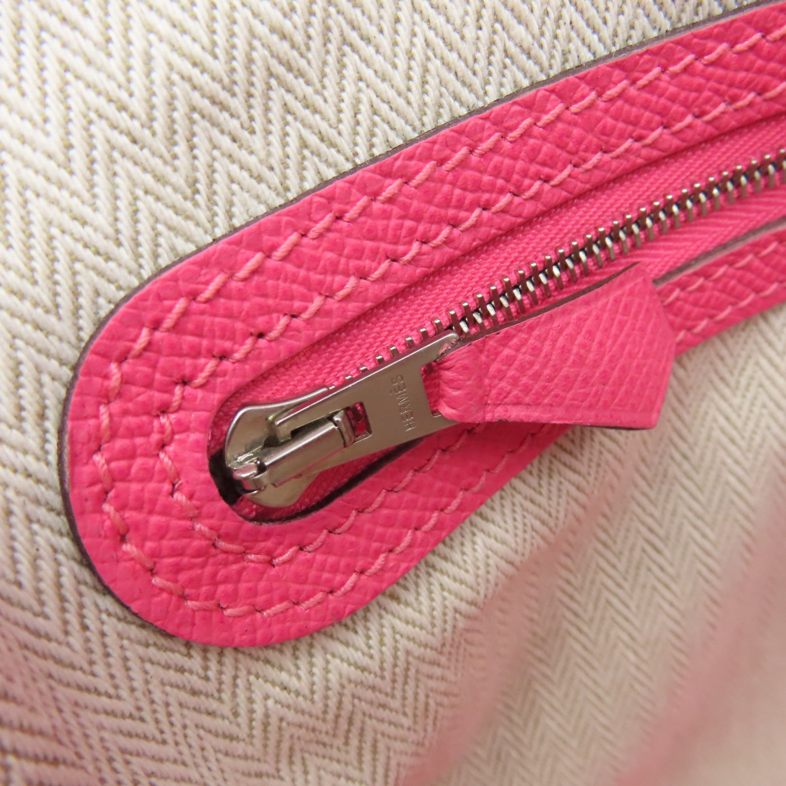 HERMES Epsom皮革Garden Party TPM Tote Bag 銀扣手挽袋Rose Azalee/杜鵑粉色