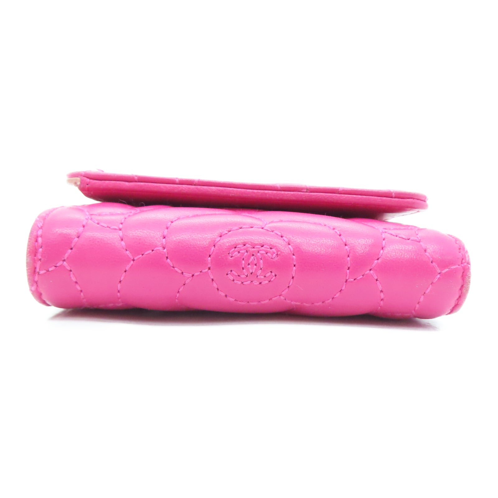 CHANEL 羊皮皮革Wallet银扣钱包粉红色
