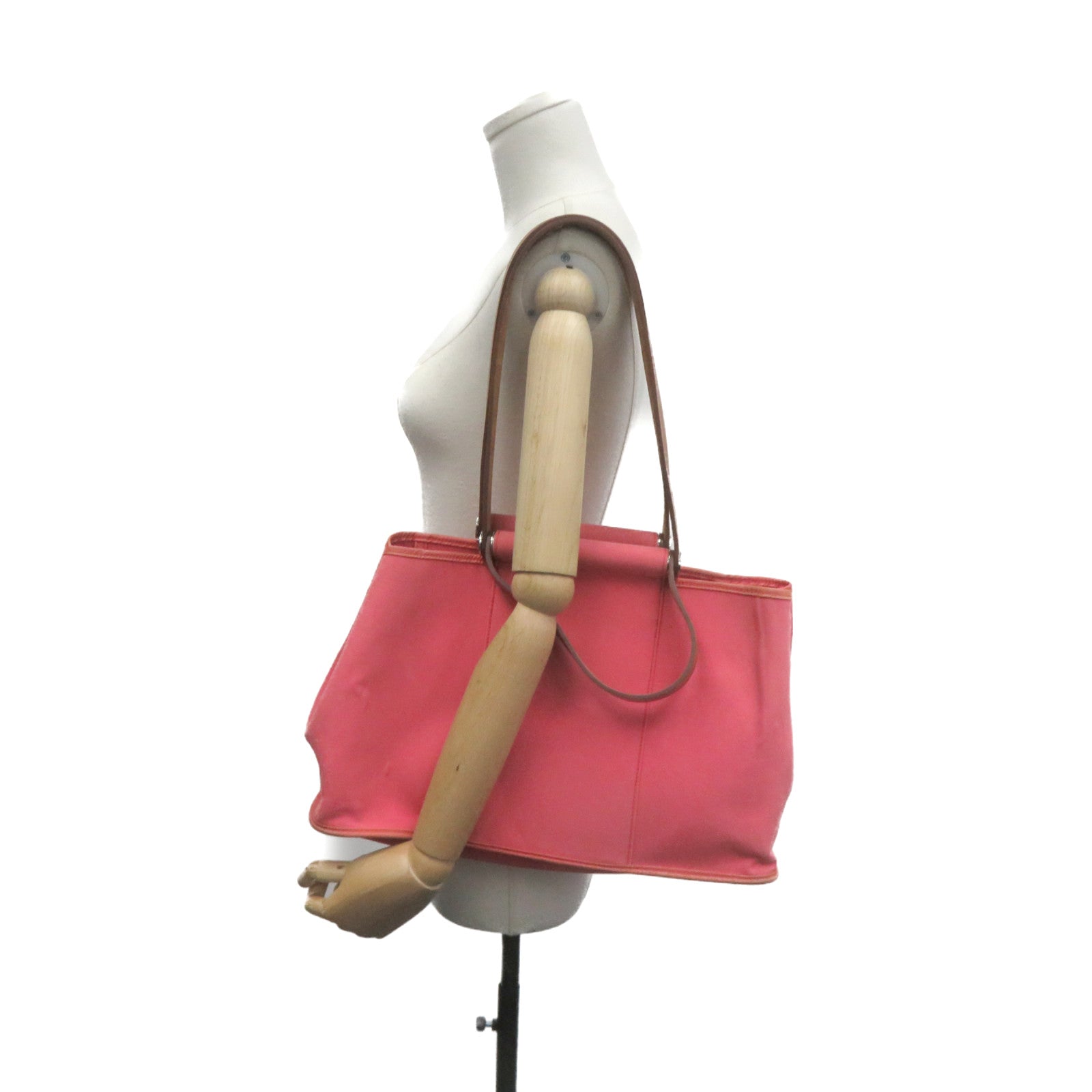 HERMES 帆布Cabag 2Way Shoulder Bag手挽肩背两用袋粉红色