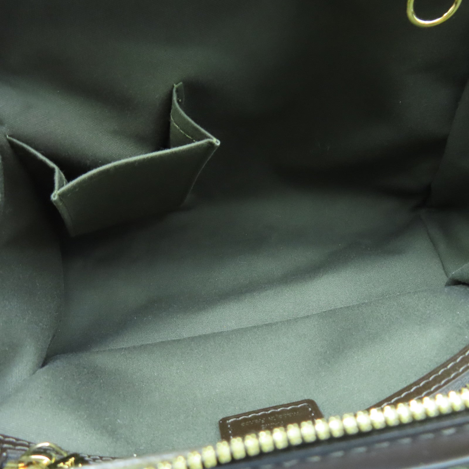 LOUIS VUITTON Monogram Mini Lin Josephine PM gold buckle handle bag green
