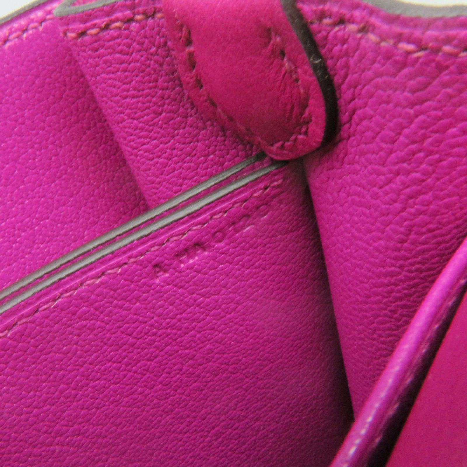 HERMES Evercolor皮革Mini Roulis Shoulder Bag银扣肩背袋Rose Purple紫色