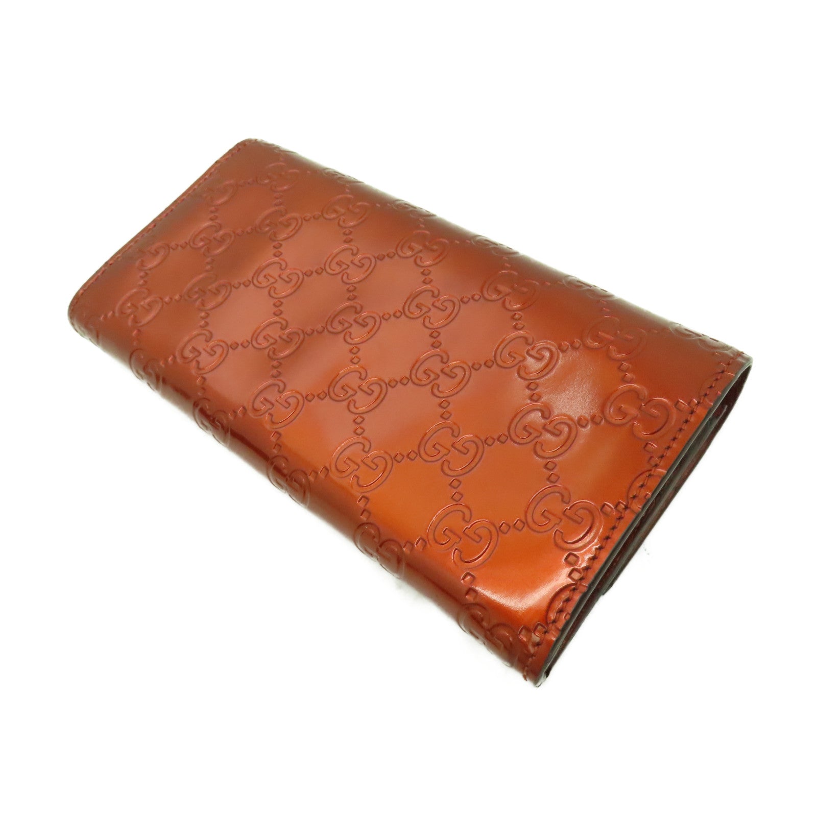 GUCCI 【激減優惠】漆皮皮革Long Wallet長錢包橙色
