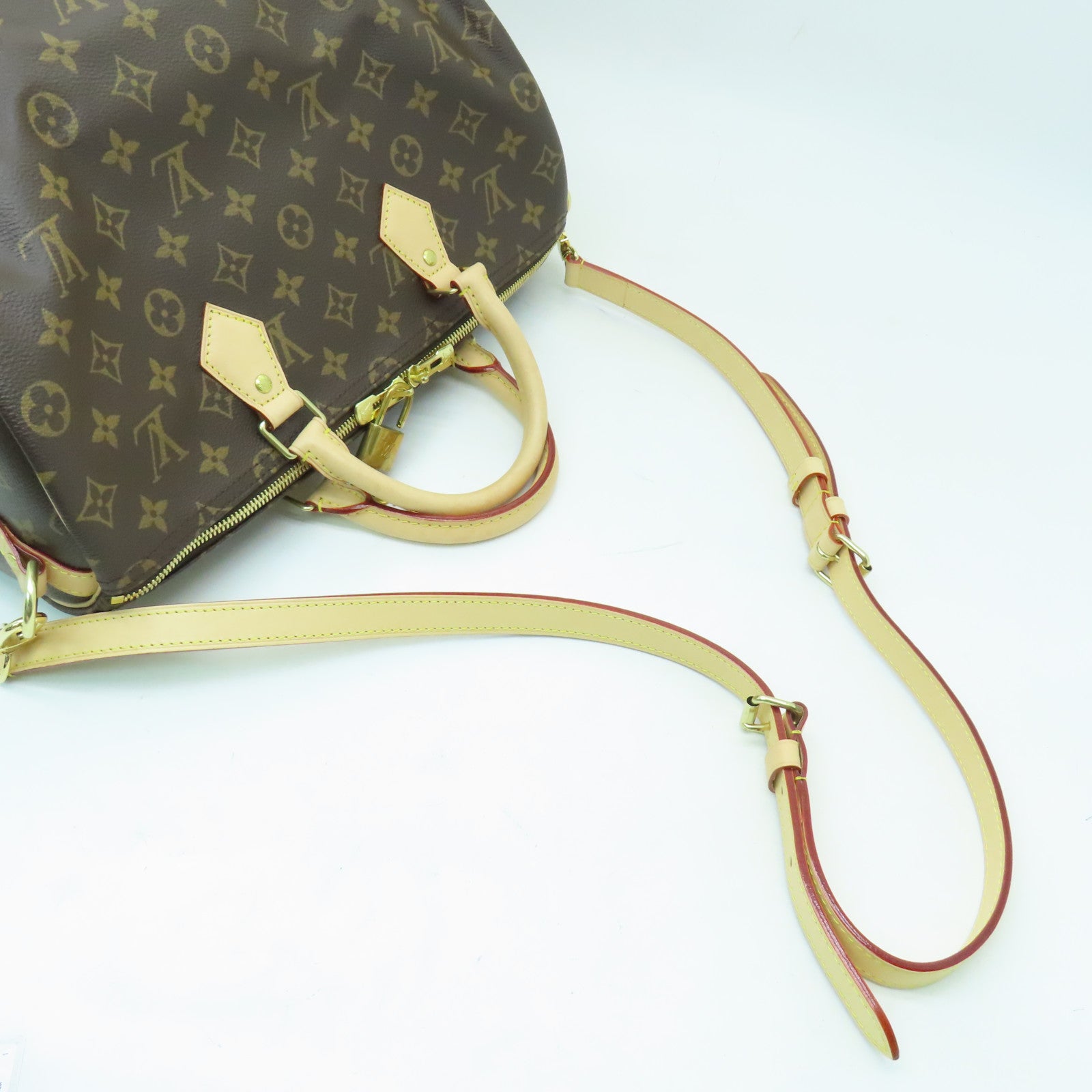 LOUIS VUITTON Monogram Speedy Bandouliere 35金扣手挽袋啡色