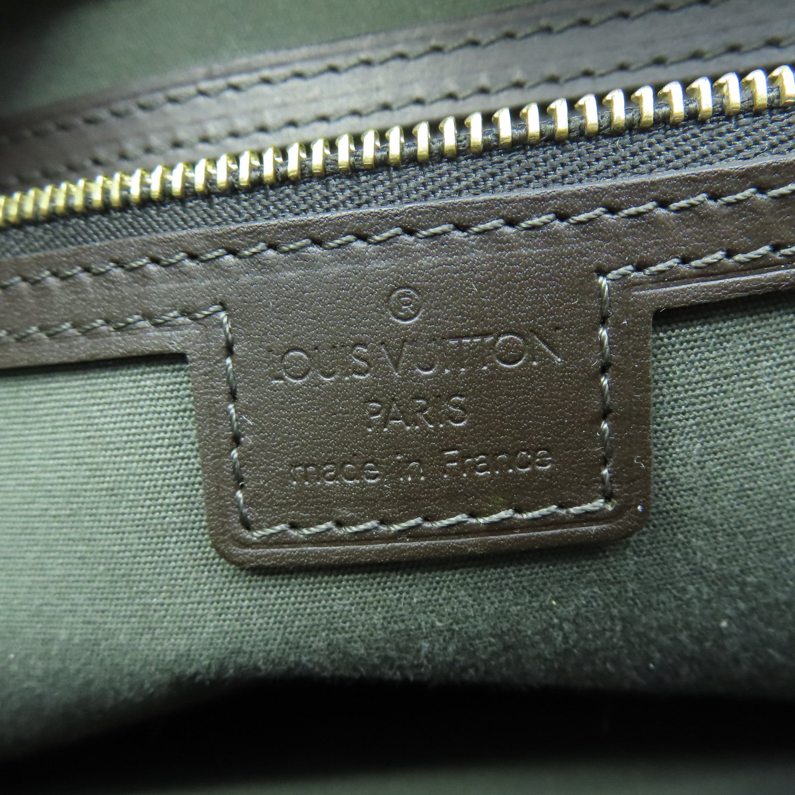 LOUIS VUITTON Monogram Mini Lin Josephine PM gold buckle handle bag green