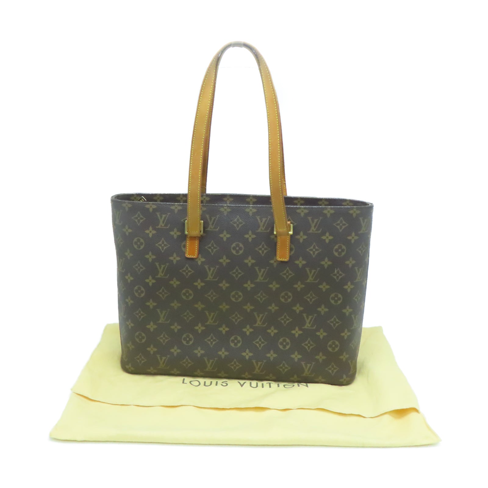 LOUIS VUITTON Monogram Luco Tote Bag金扣手挽袋棕色