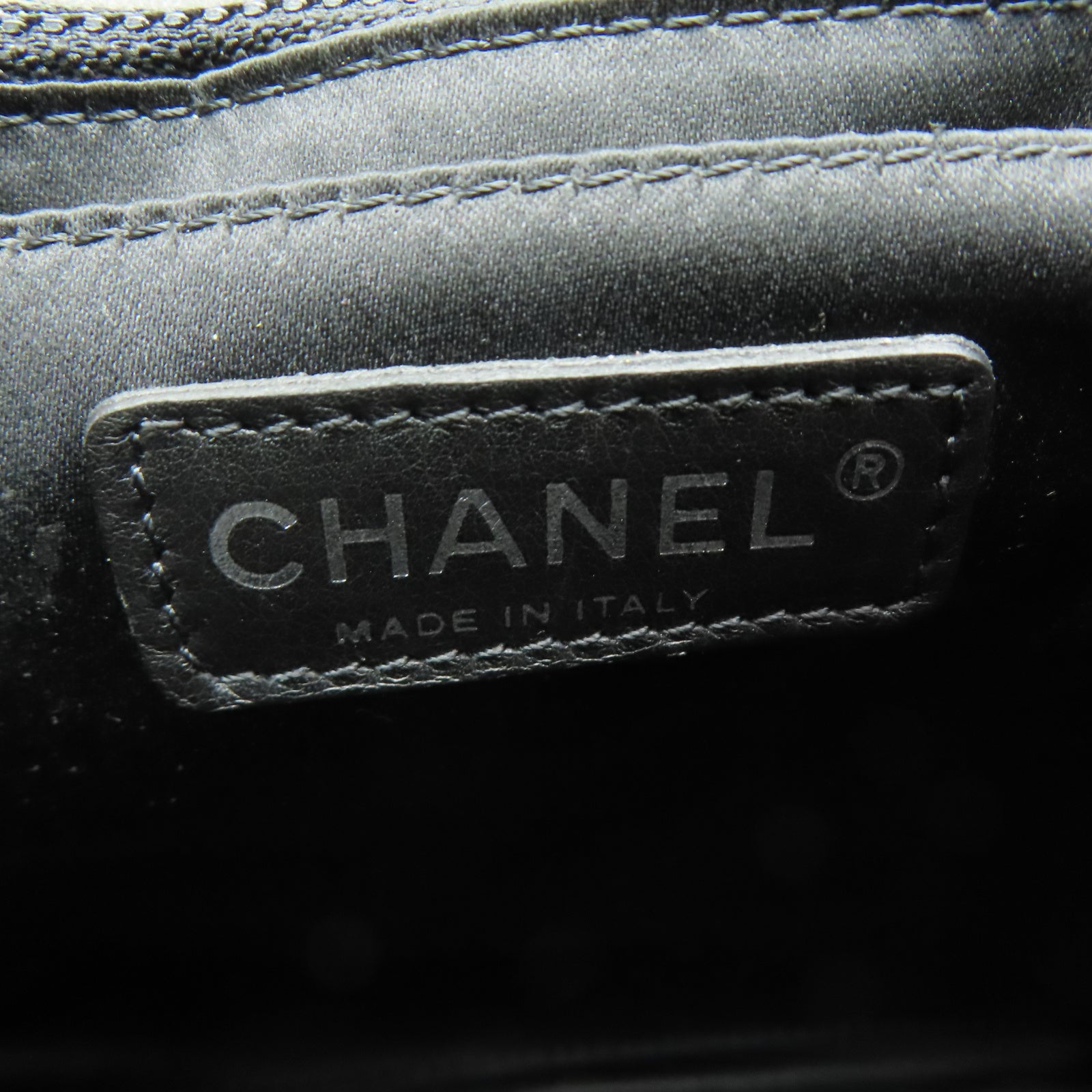 CHANEL 菱格牛皮皮革Shoulder Bag銀扣鏈帶肩背袋黑色