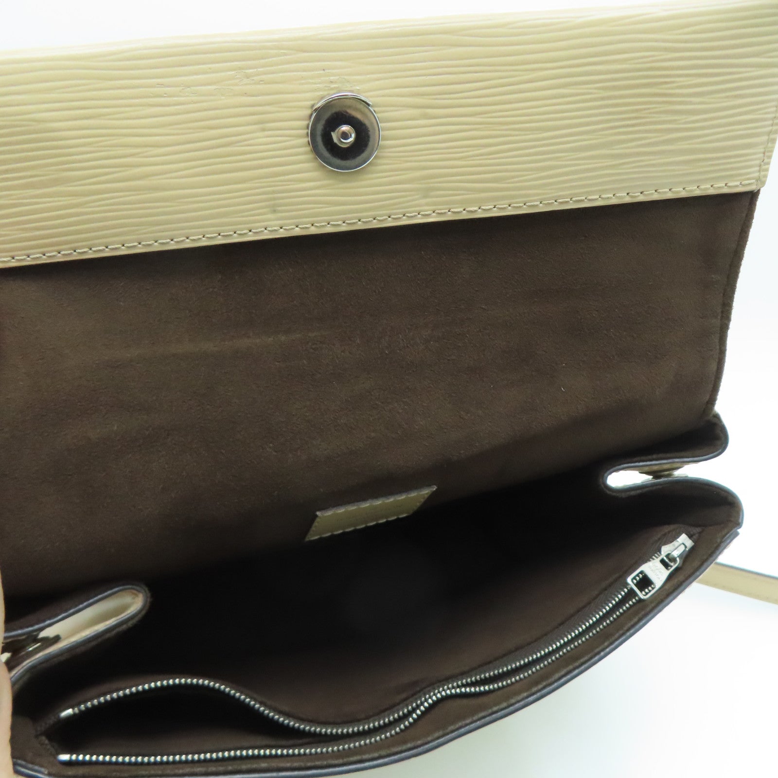 LOUIS VUITTON Epi Cluny BB银扣手挽肩背两用袋米色