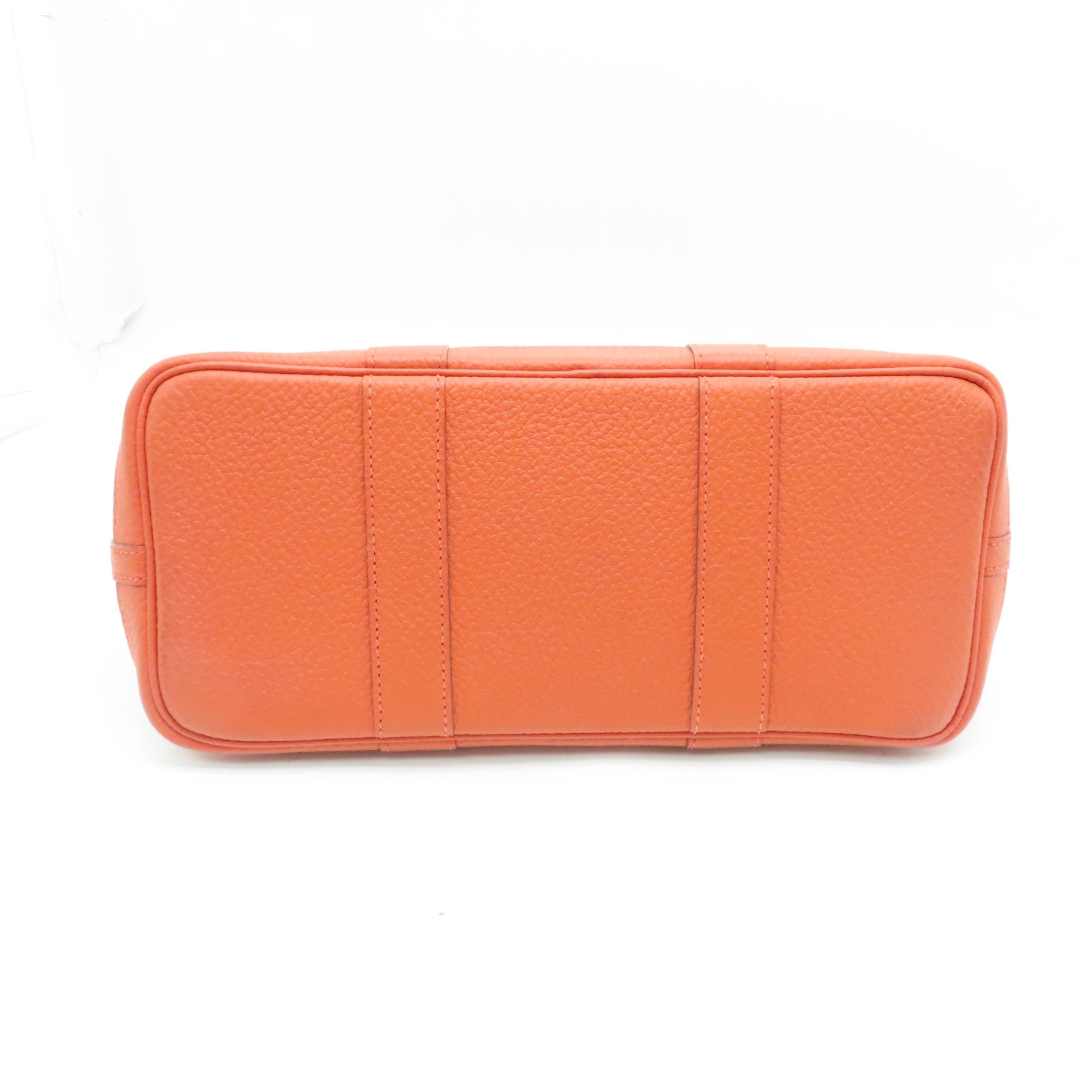 HERMES Togo Leather Garden Party TPM Silver Buckle Hand Bag Peony Red