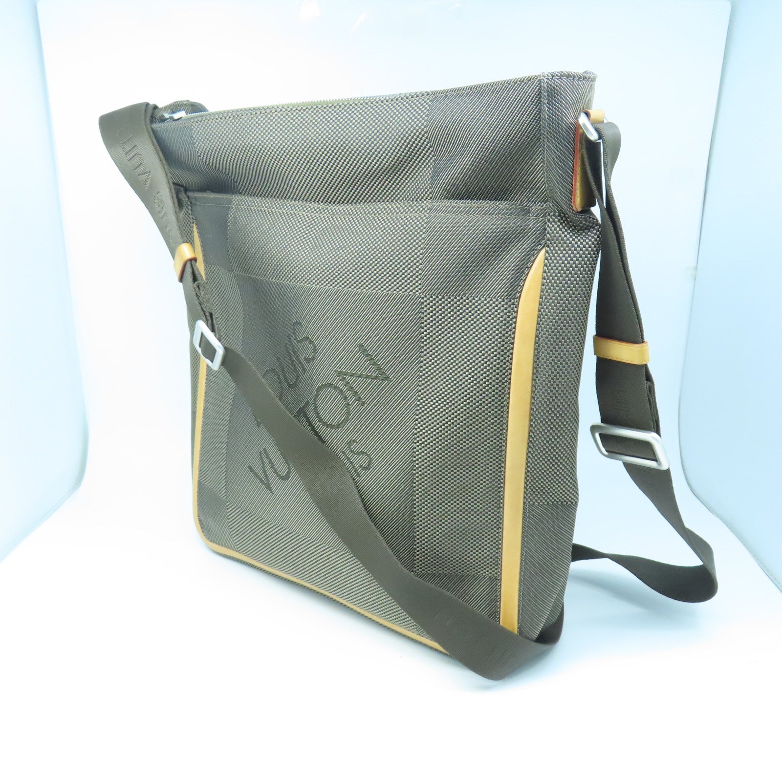 LOUIS VUITTON Damier Geant Compagnon Shoulder Bag Silver Buckle Brown Shoulder Bag