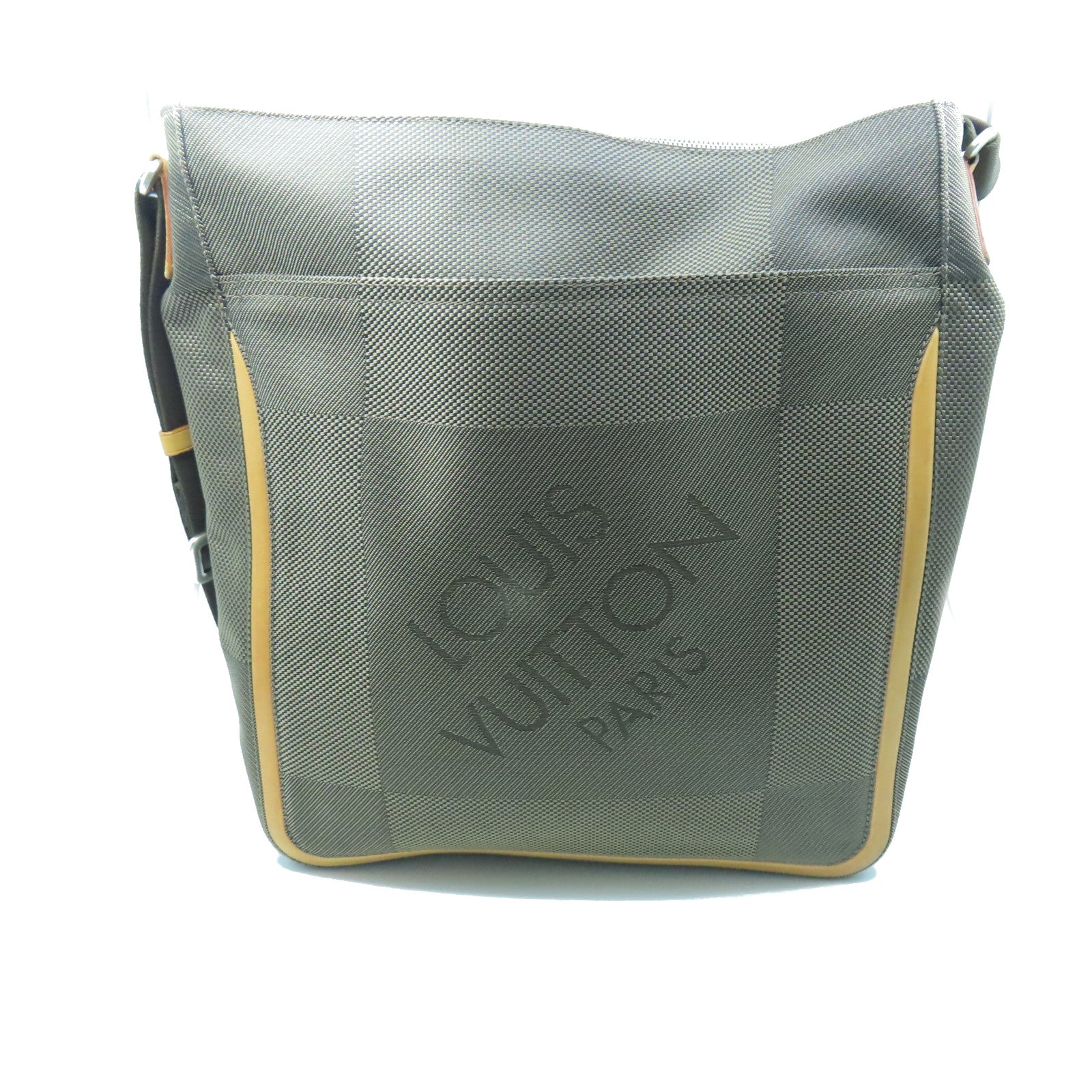 LOUIS VUITTON Damier Geant Compagnon Shoulder Bag Silver Buckle Brown Shoulder Bag