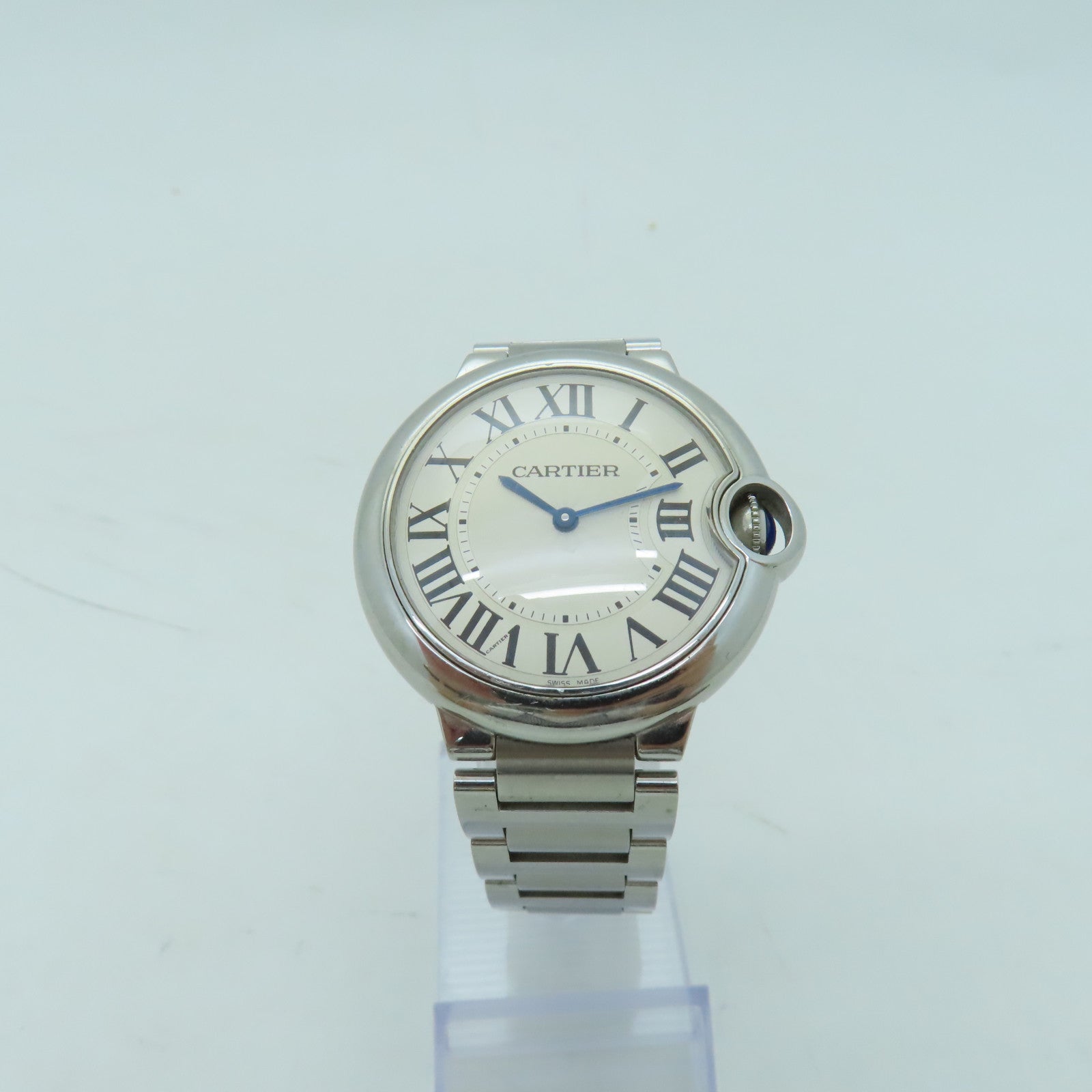 CARTIER Ballon Blue不鏽鋼手錶自動機芯白色