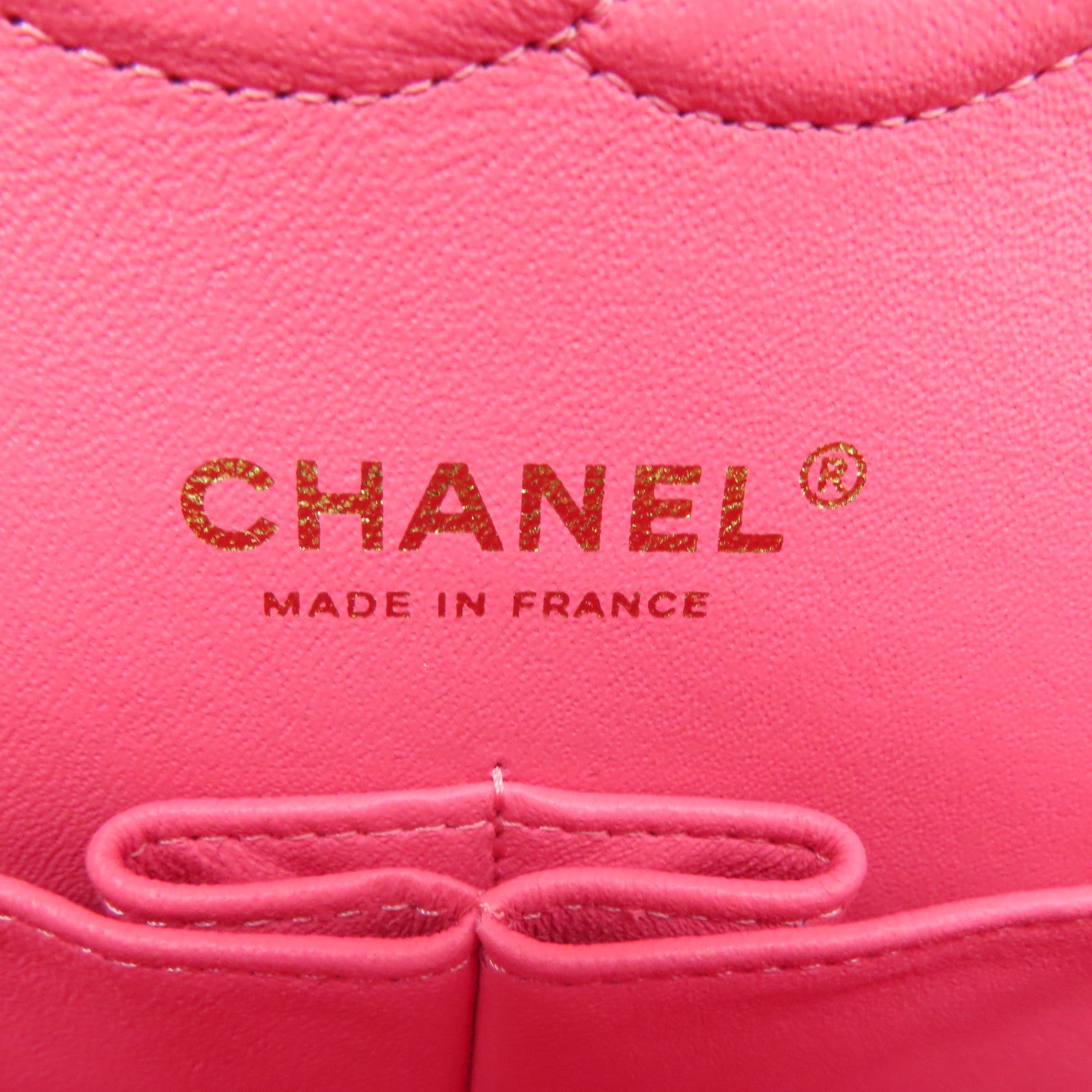 CHANEL 【激减优惠】布Chain Shoulder金扣链带肩背袋粉红色