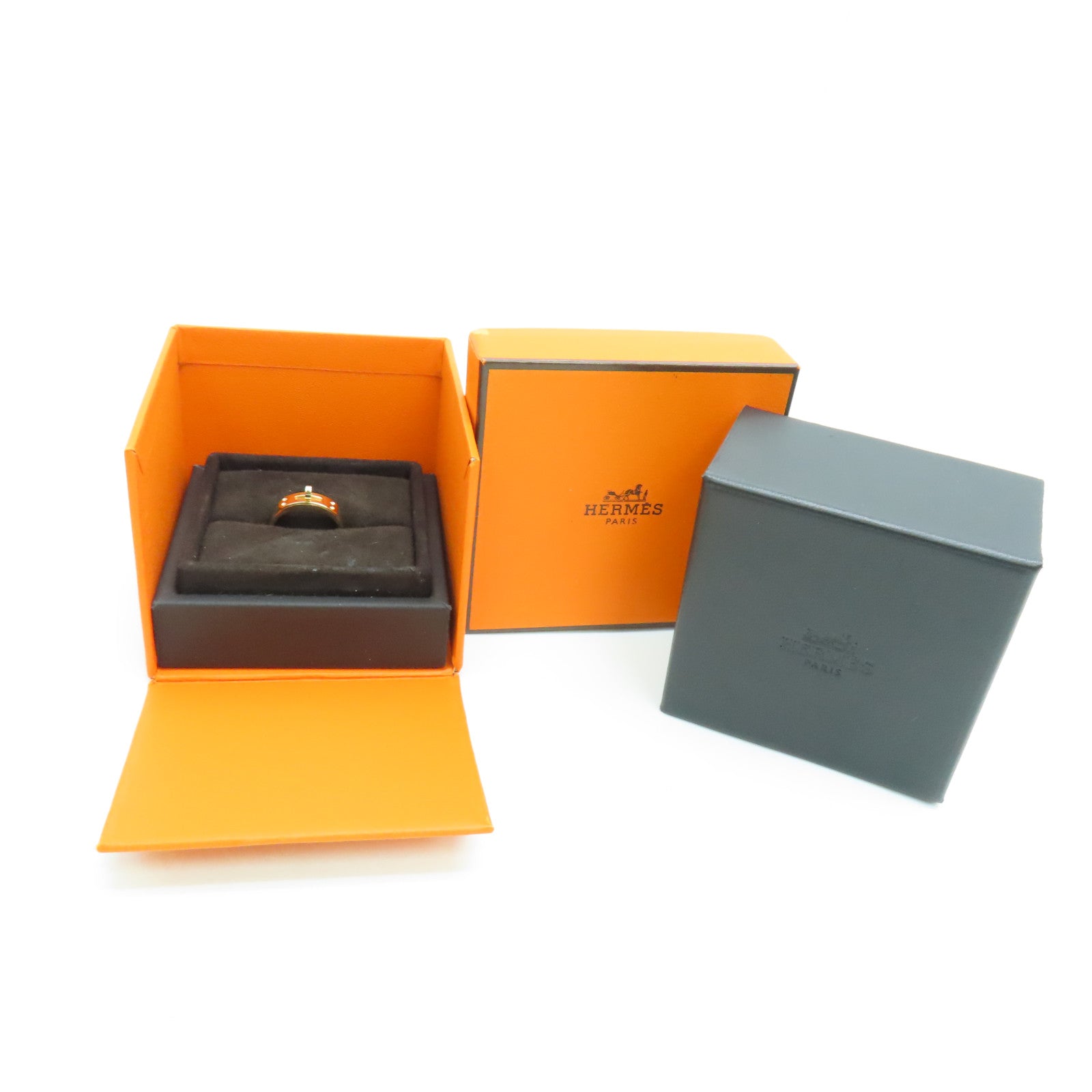 HERMES 【激減優惠】18K玫瑰金Kelly Ring Diamond 0.02ct鑽石戒指US#6.5